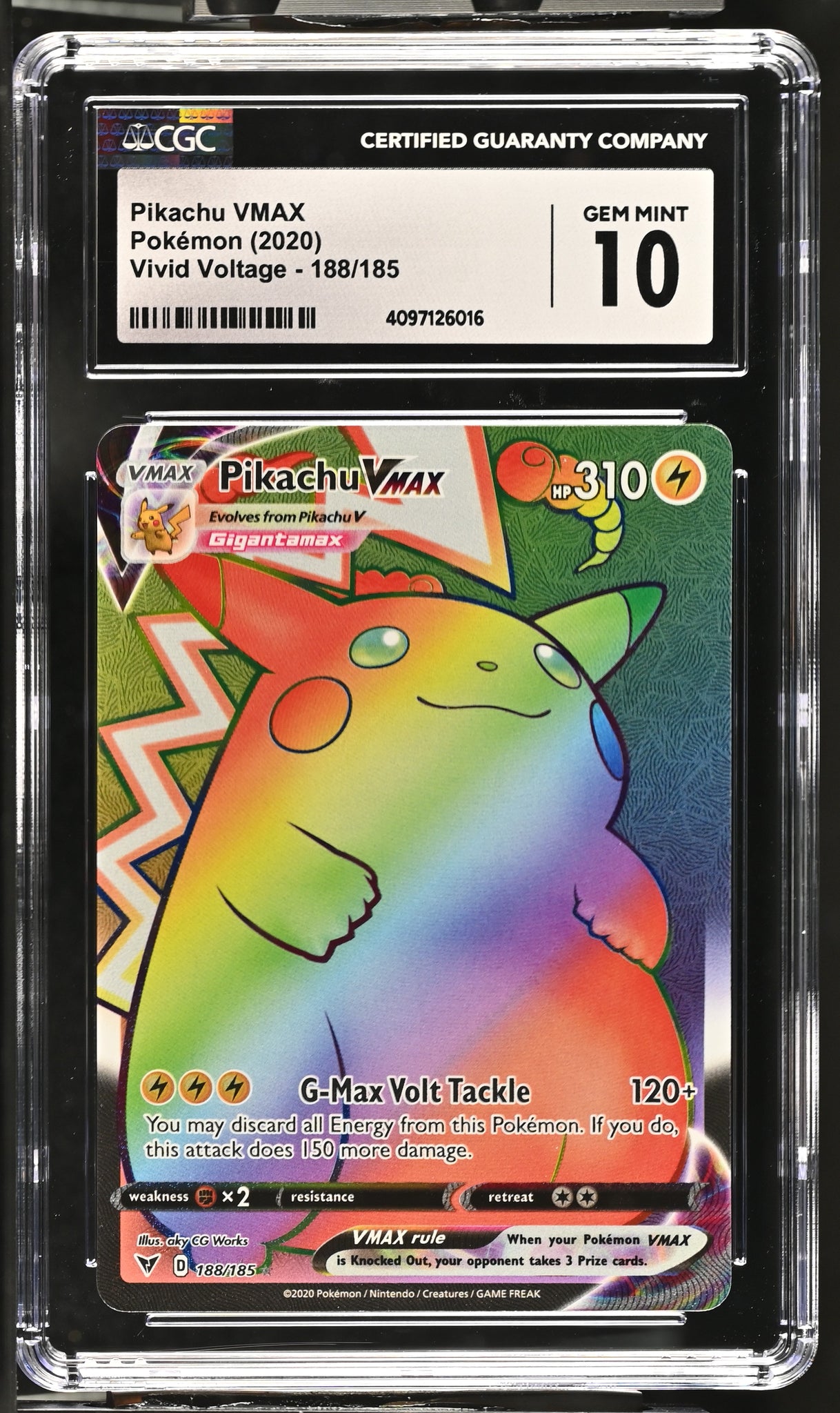 CGC GEM 10 Pikachu VMAX Rainbow Rare (Graded Card) Phurion CGC GEM 10 Pikachu VMAX Rainbow Rare (Graded Card) Phurion