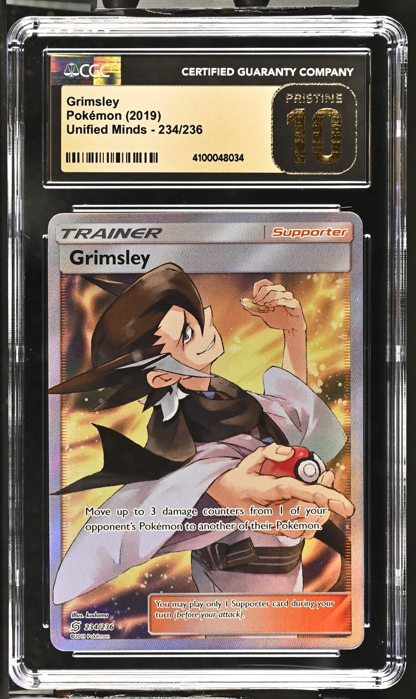CGC PRISTINE 10 Grimsley Full Art Trainer (Graded Card)