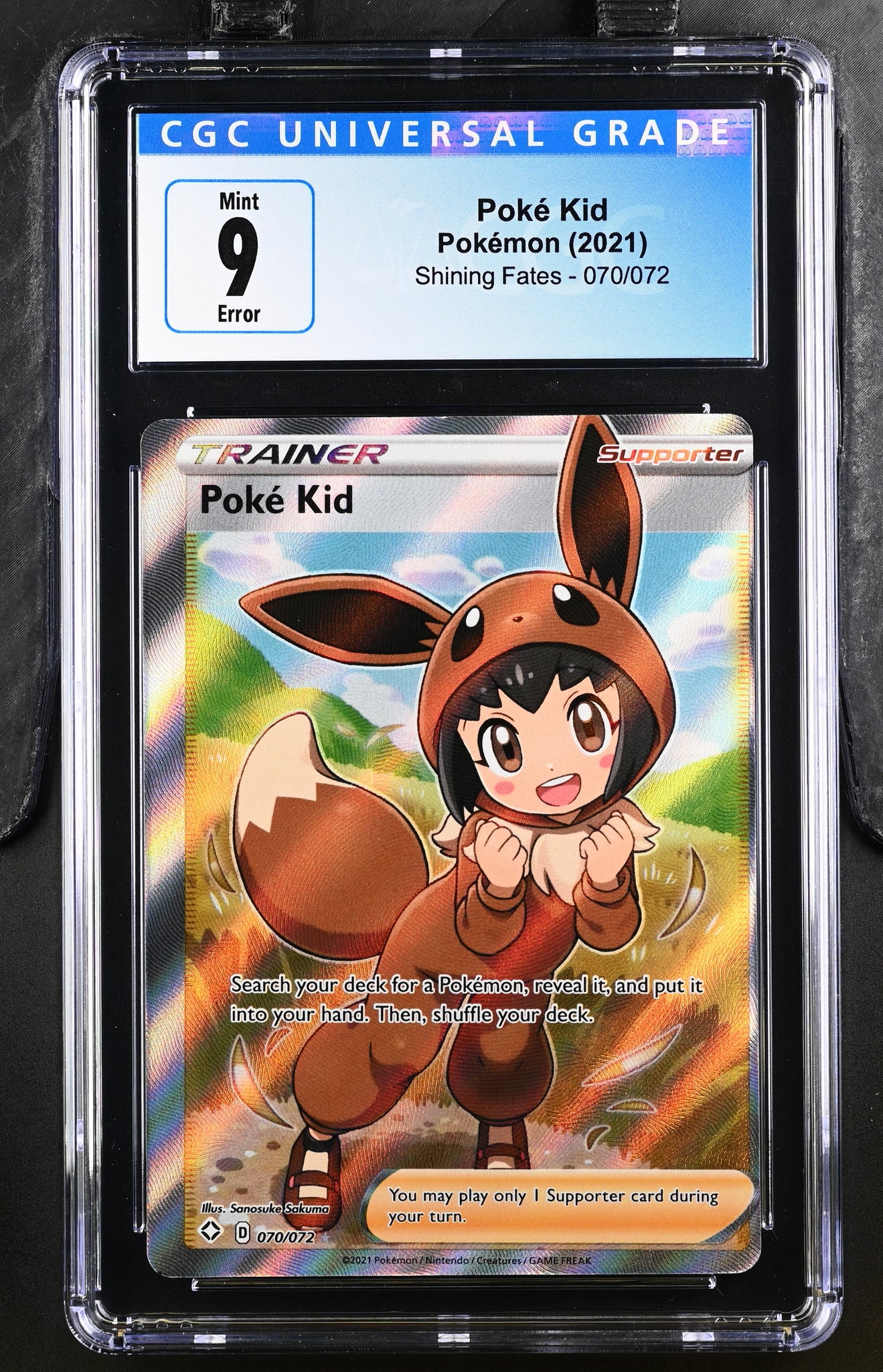 graded miscut pokemon cards CGC 9 ERROR Poke Kid Minor Miscut Full Art Trainer (Graded Card) – Phurion