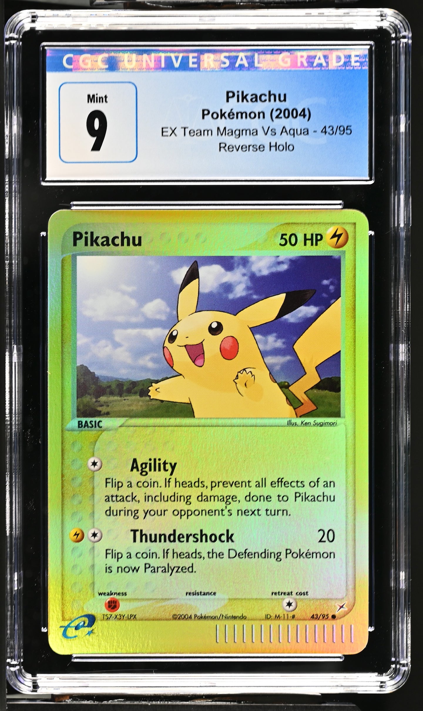 CGC 9 Pikachu Reverse Holo Magma Vs Aqua (Graded Card)