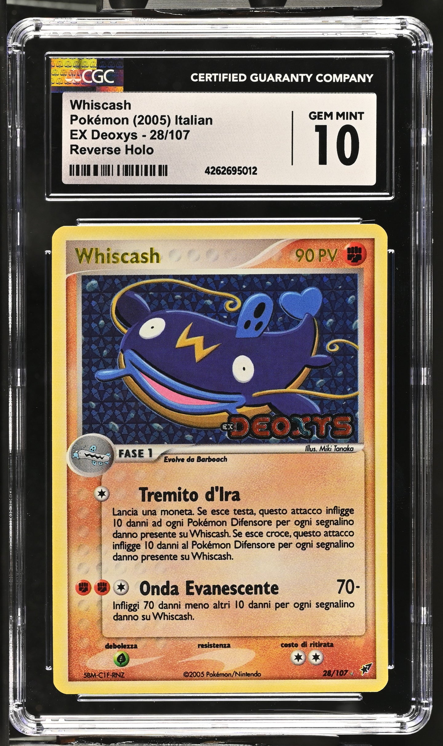 pokemon whiscash card CGC GEM 10 ITALIAN Whiscash Prism Reverse Holo (Graded Card) – Phurion