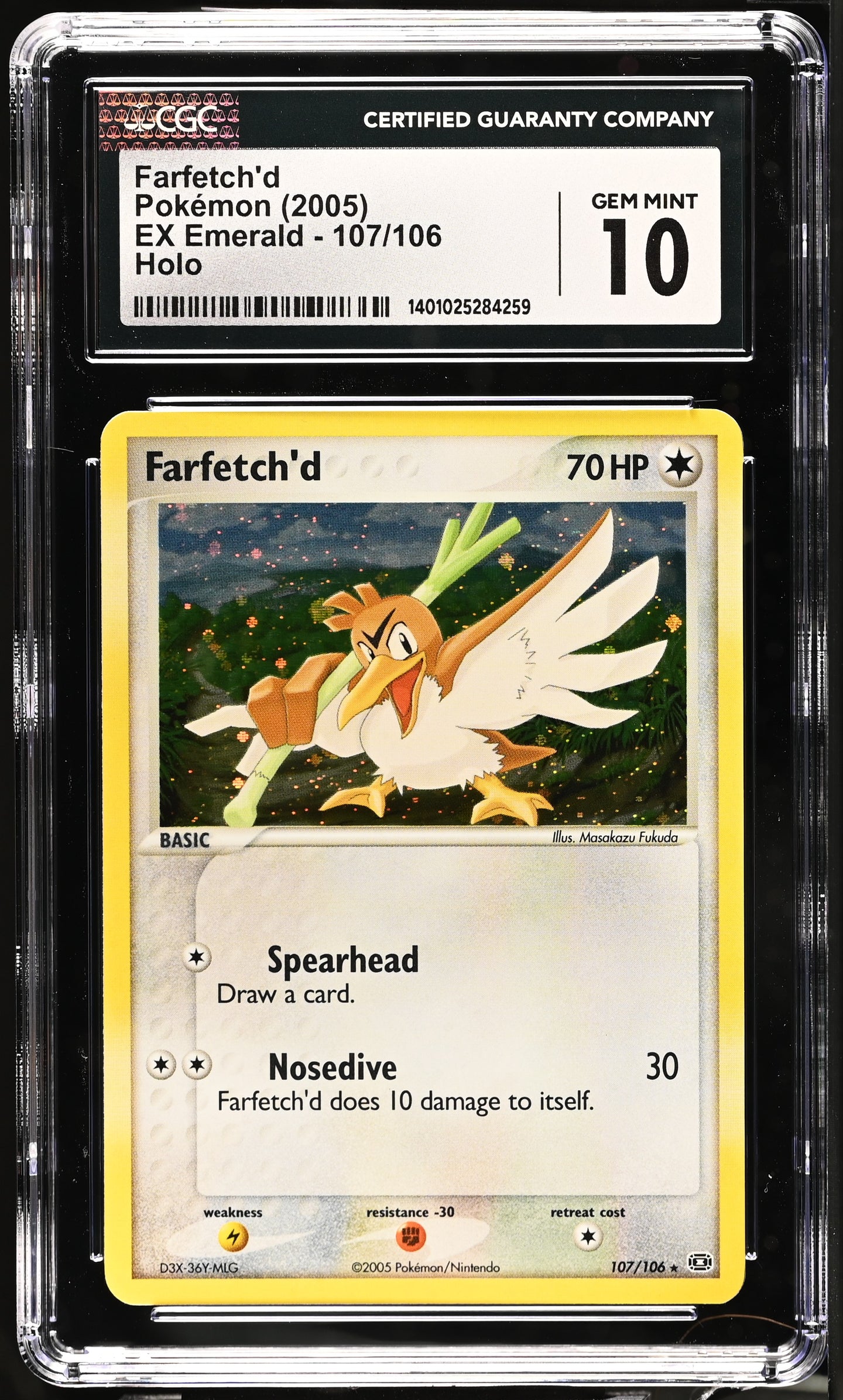 CGC GEM 10 Farfetch'd Holo Secret Rare (Graded Card)