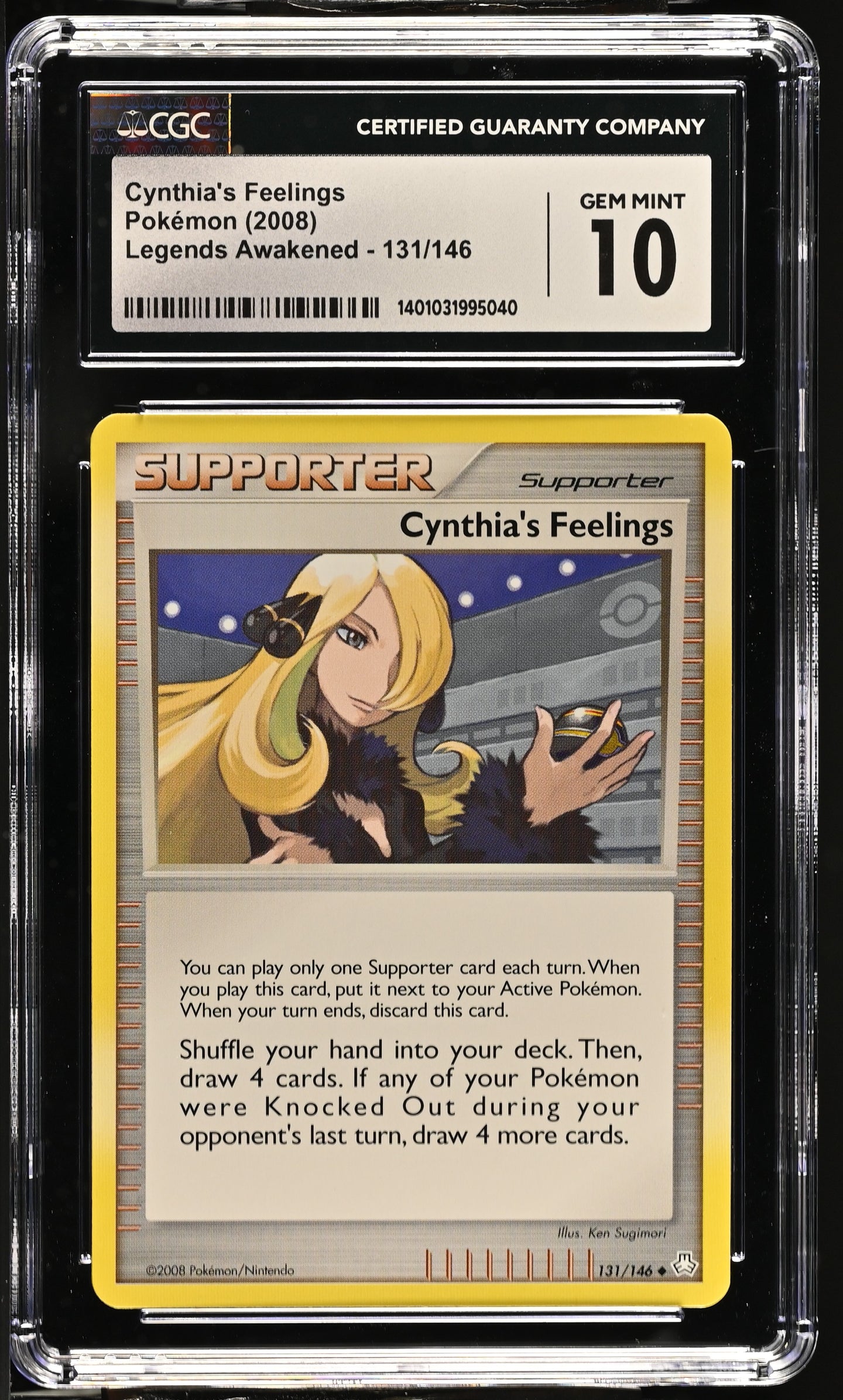 CGC GEM 10 Cynthia's Feelings Uncommon (Graded Card)