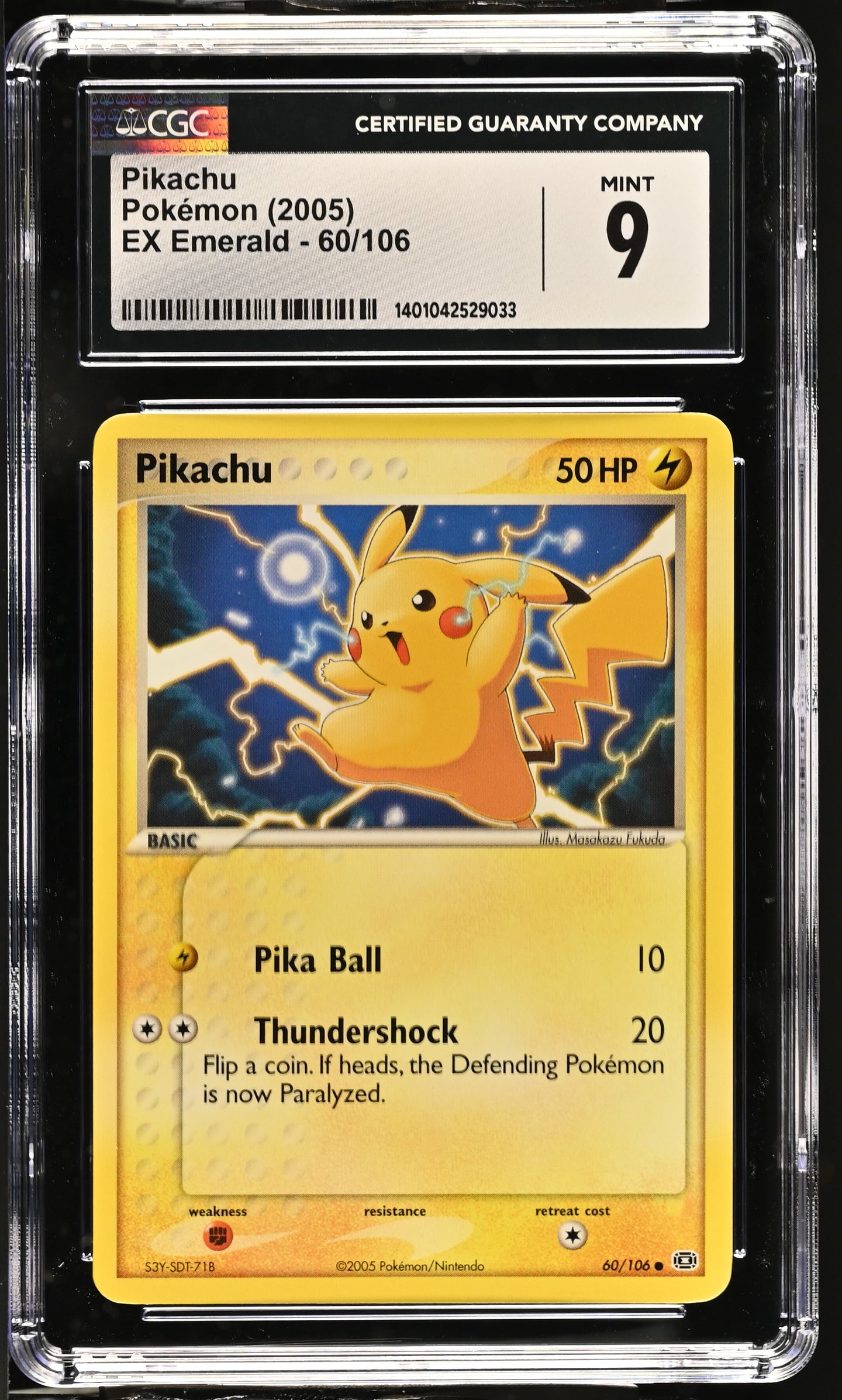 CGC 9 Pikachu EX Emerald Common (Graded Card)