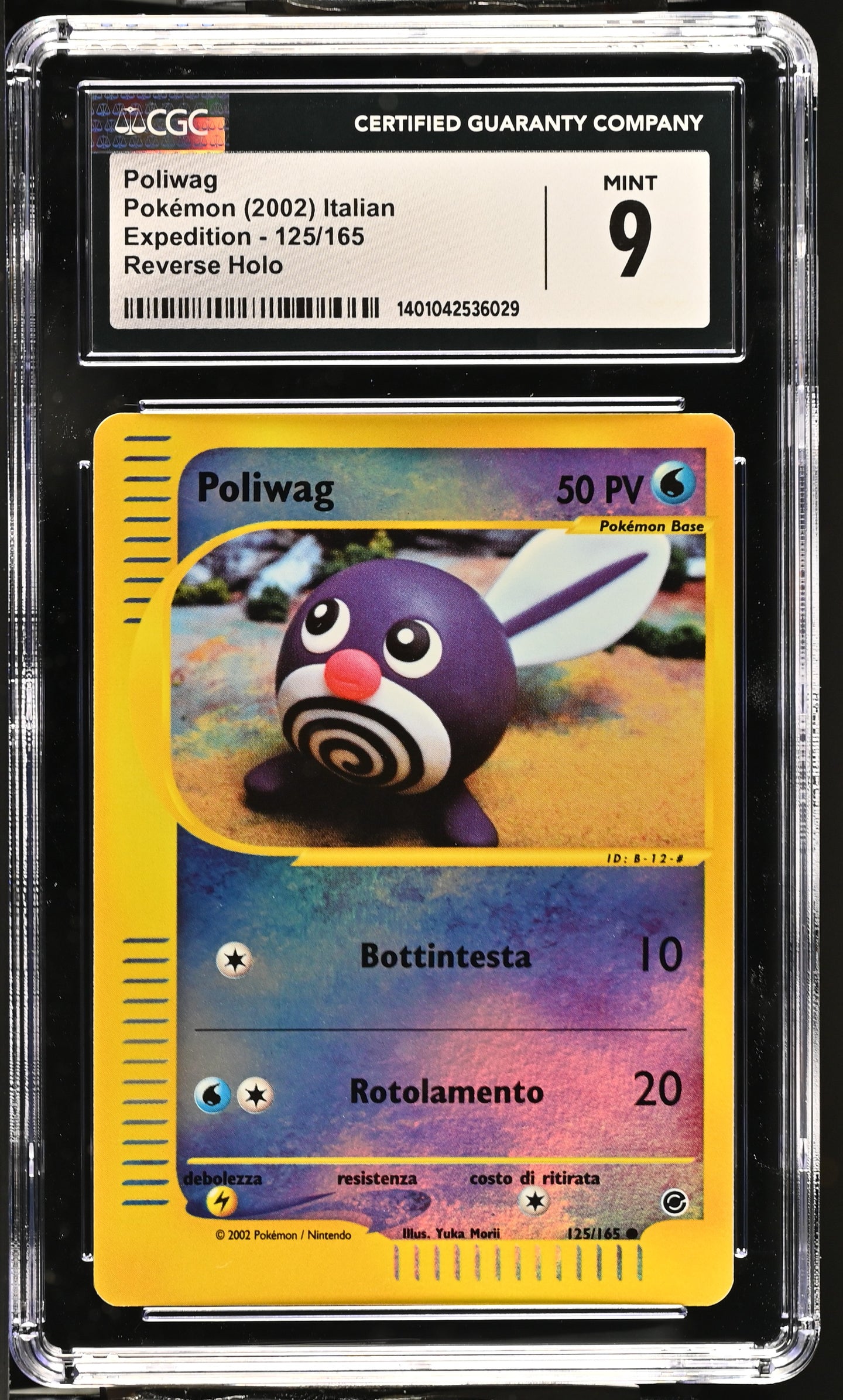 CGC 9 ITALIAN Poliwag Reverse Holo (Graded Card)