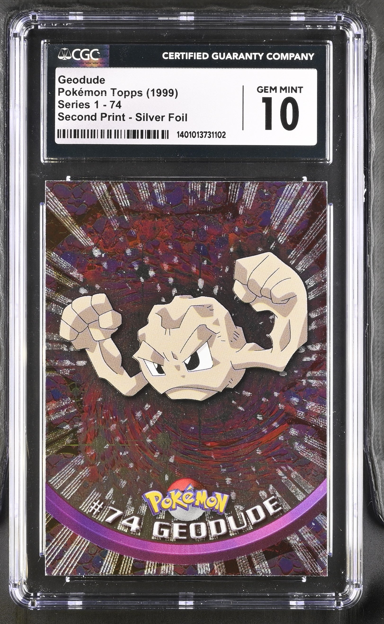 CGC GEM 10 Geodude Silver Foil Topps (Graded Card) Phurion CGC GEM 10 Geodude Silver Foil Topps (Graded Card) Phurion