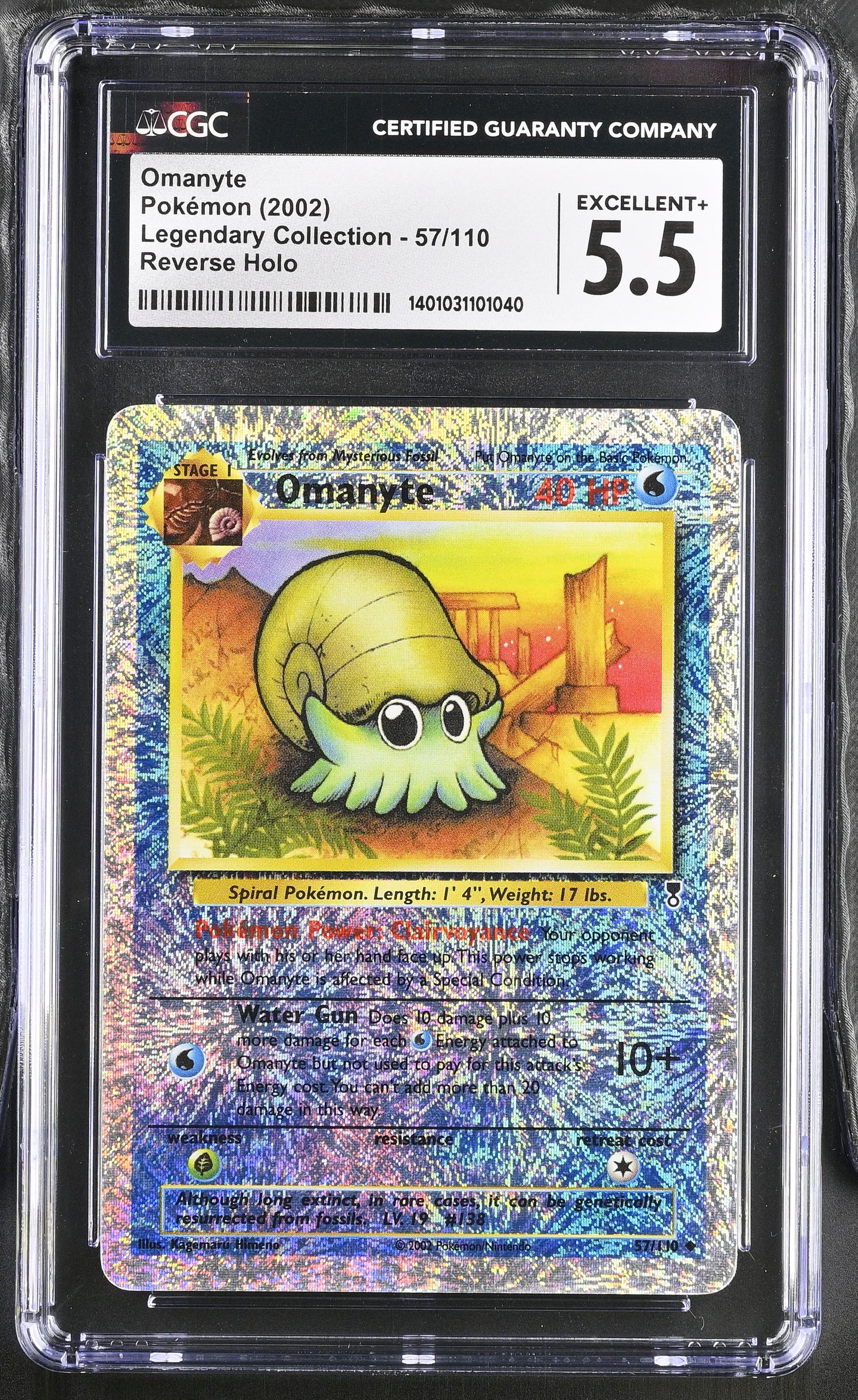 CGC 5.5 Omanyte Firework Reverse Holo (Graded Card)