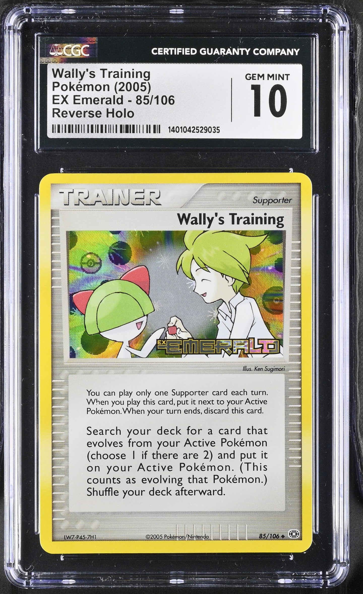 CGC GEM 10 Wally's Training Reverse Holo (Graded Card)