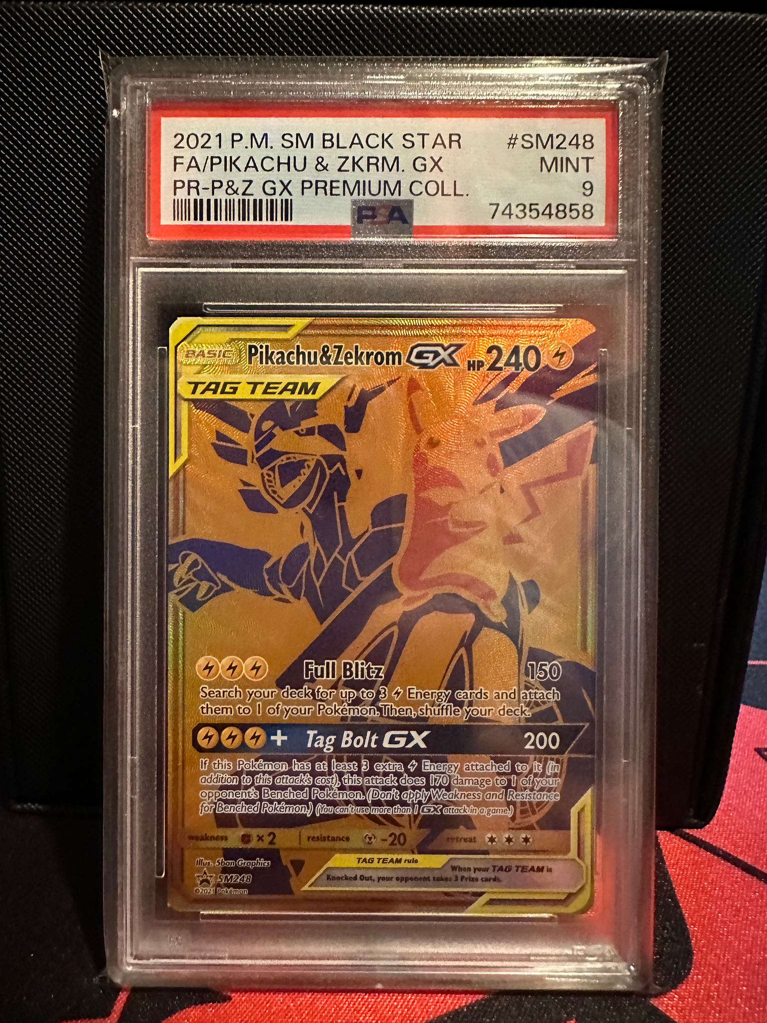 PSA 9 Pikachu & Zekrom GX Gold (Graded Card) Phurion PSA 9 Pikachu & Zekrom GX Gold (Graded Card) Phurion