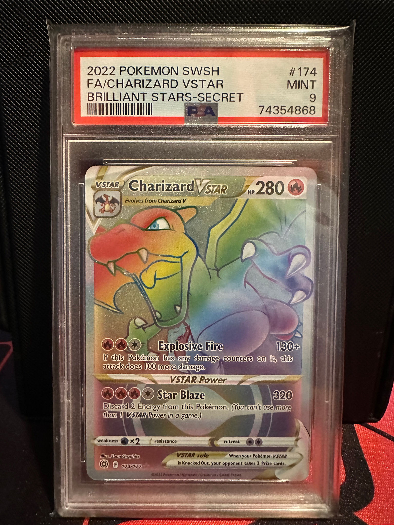 PSA 9 Charizard VSTAR Rainbow (Graded Card) Phurion PSA 9 Charizard VSTAR Rainbow (Graded Card) Phurion
