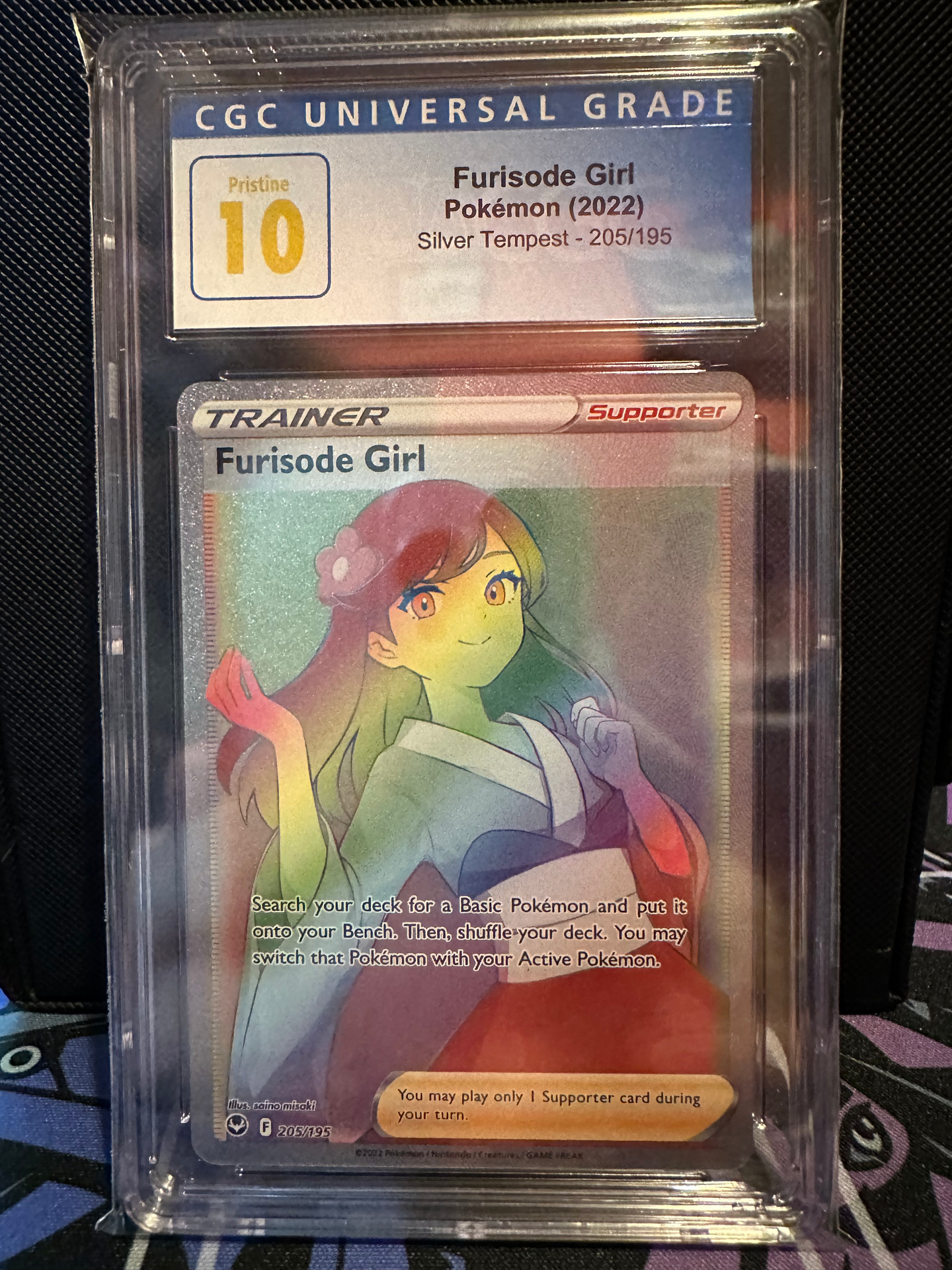 CGC 10 Furisode Girl Rainbow Rare Trainer (Graded Card)