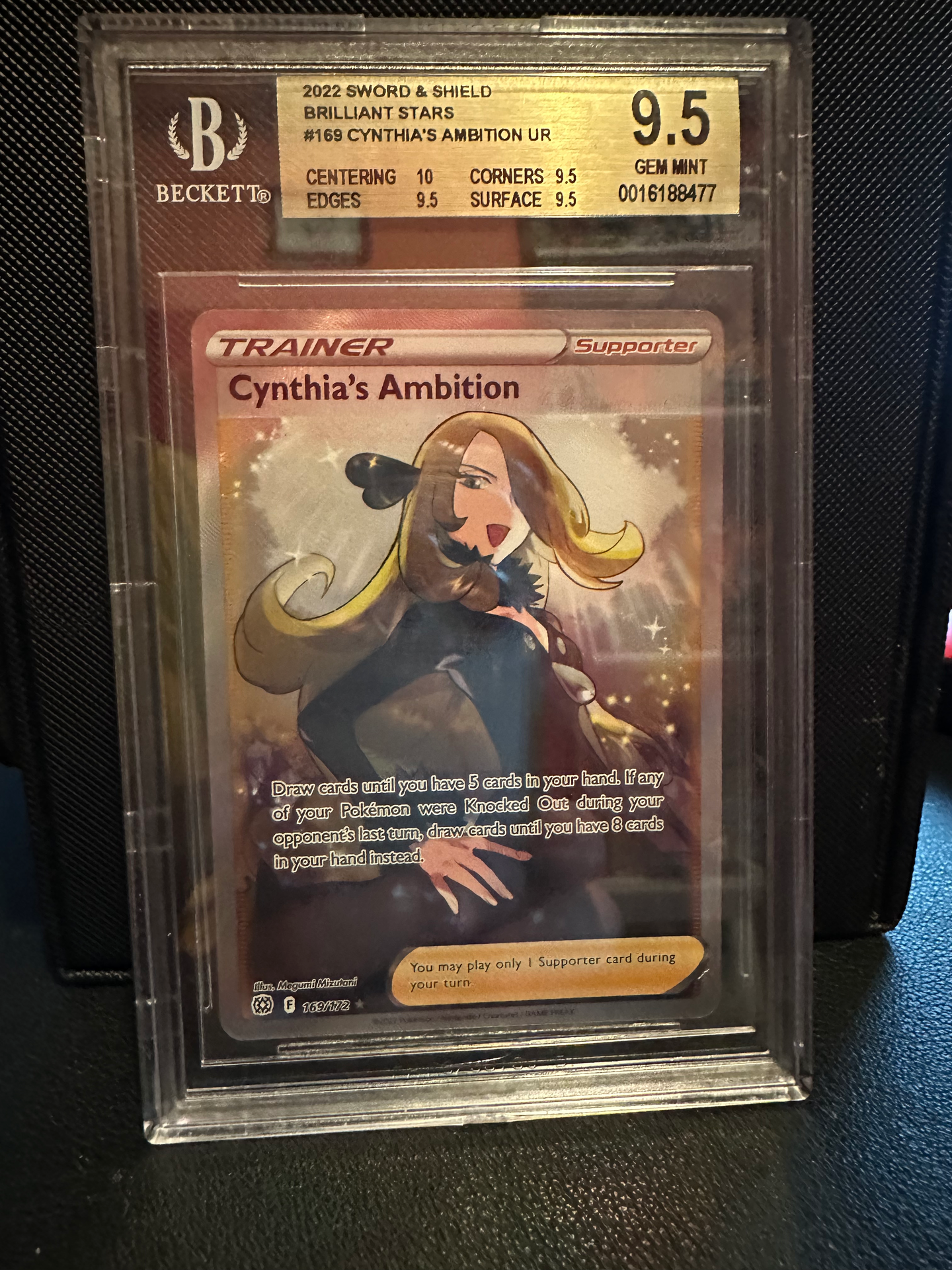 BGS 9.5 Cynthia's Ambition Full Art Trainer (Graded Card)