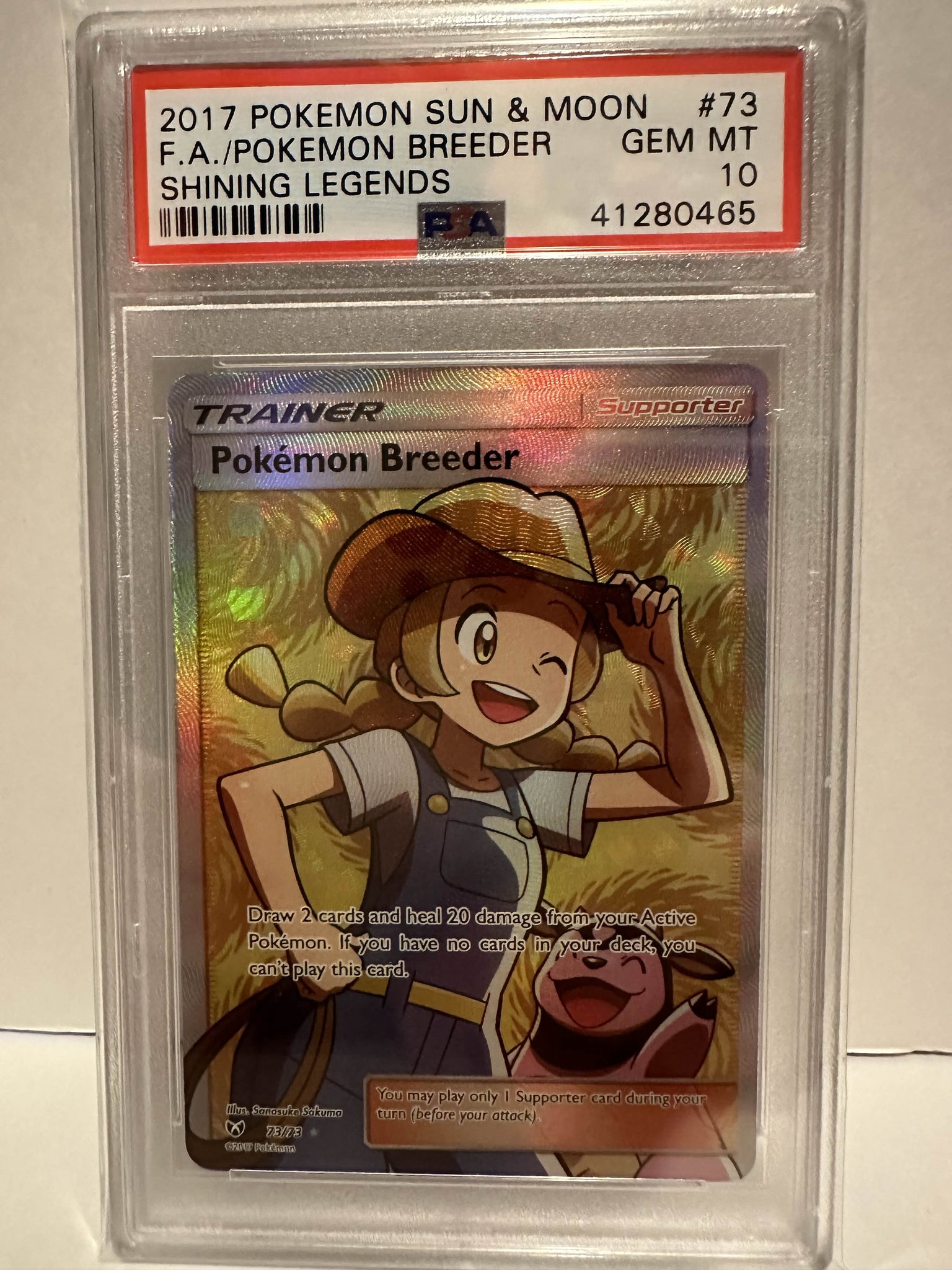 PSA 10 Pokemon Breeder Full Art Trainer (Graded Card) Phurion PSA 10 Pokemon Breeder Full Art Trainer (Graded Card) Phurion