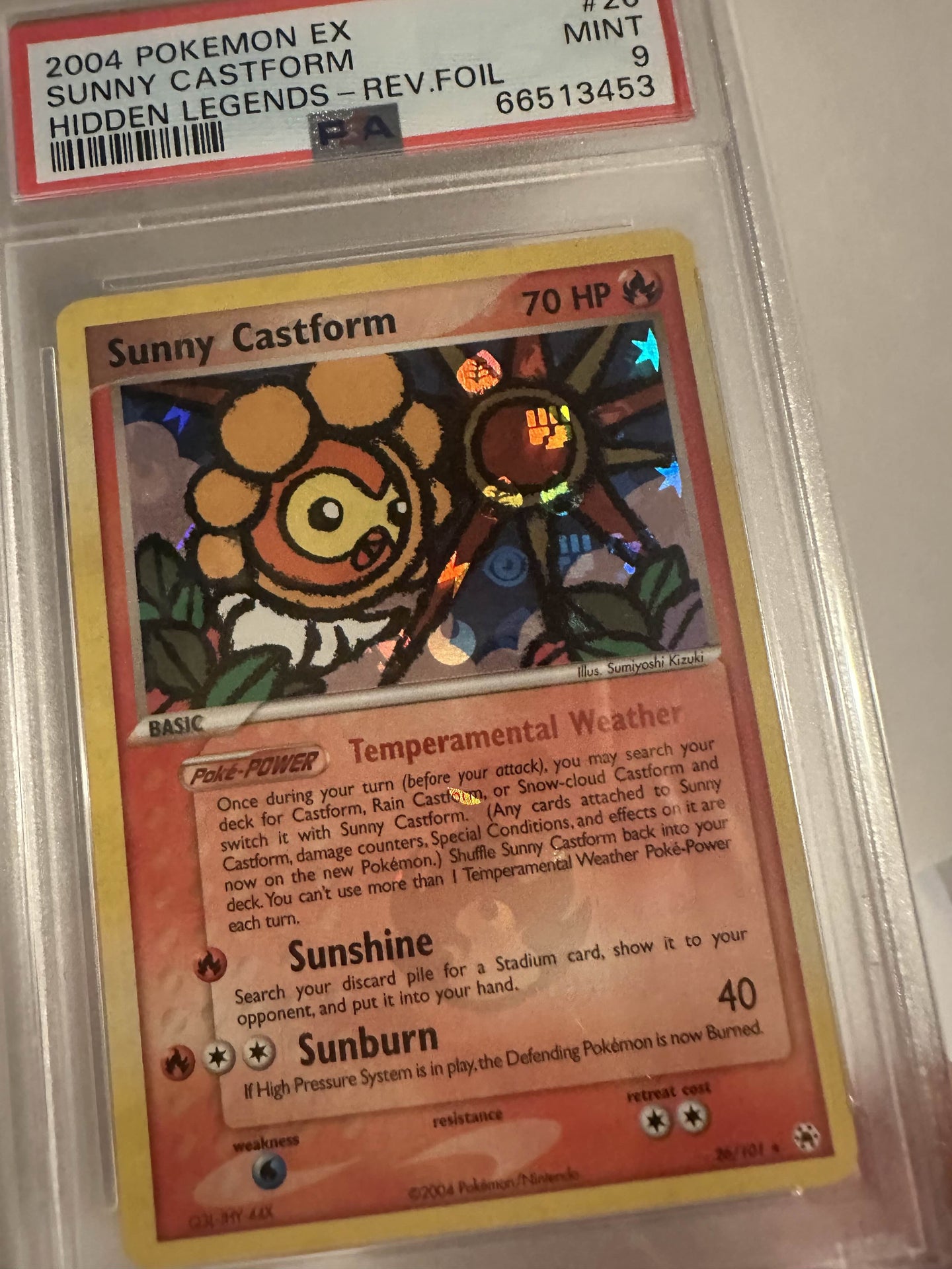 PSA 9 Sunny Castform Reverse Holo (Graded Card)