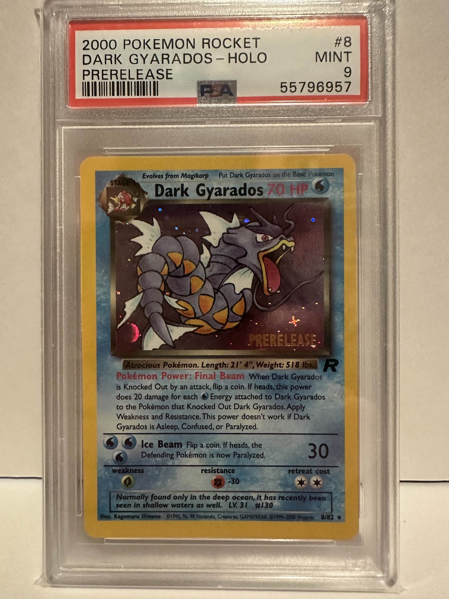 PSA 9 Dark Gyarados Prerelease Holo (Graded Card)