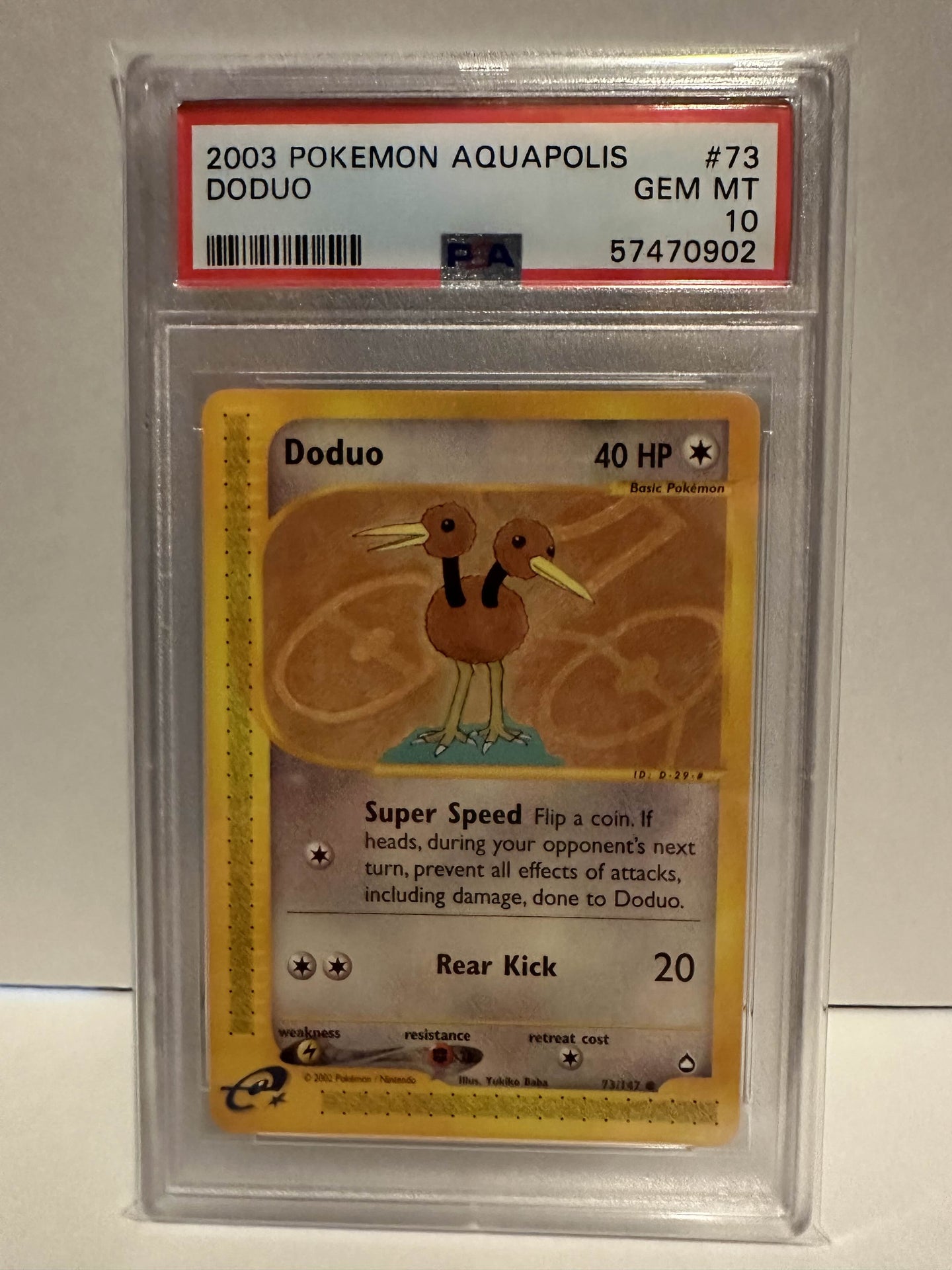 PSA 10 Aquapolis Doduo (Graded Card)