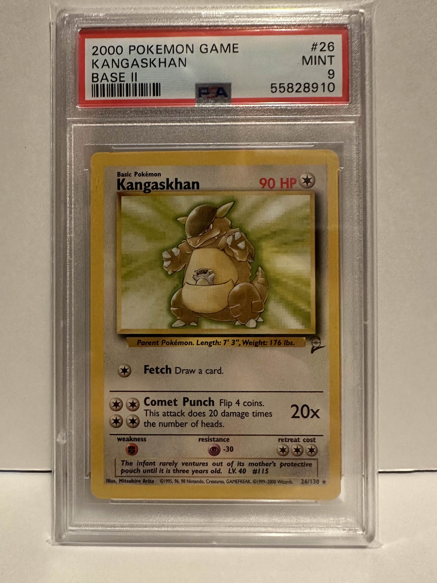 PSA 9 Kangaskhan Non Holo Rare (Graded Card)