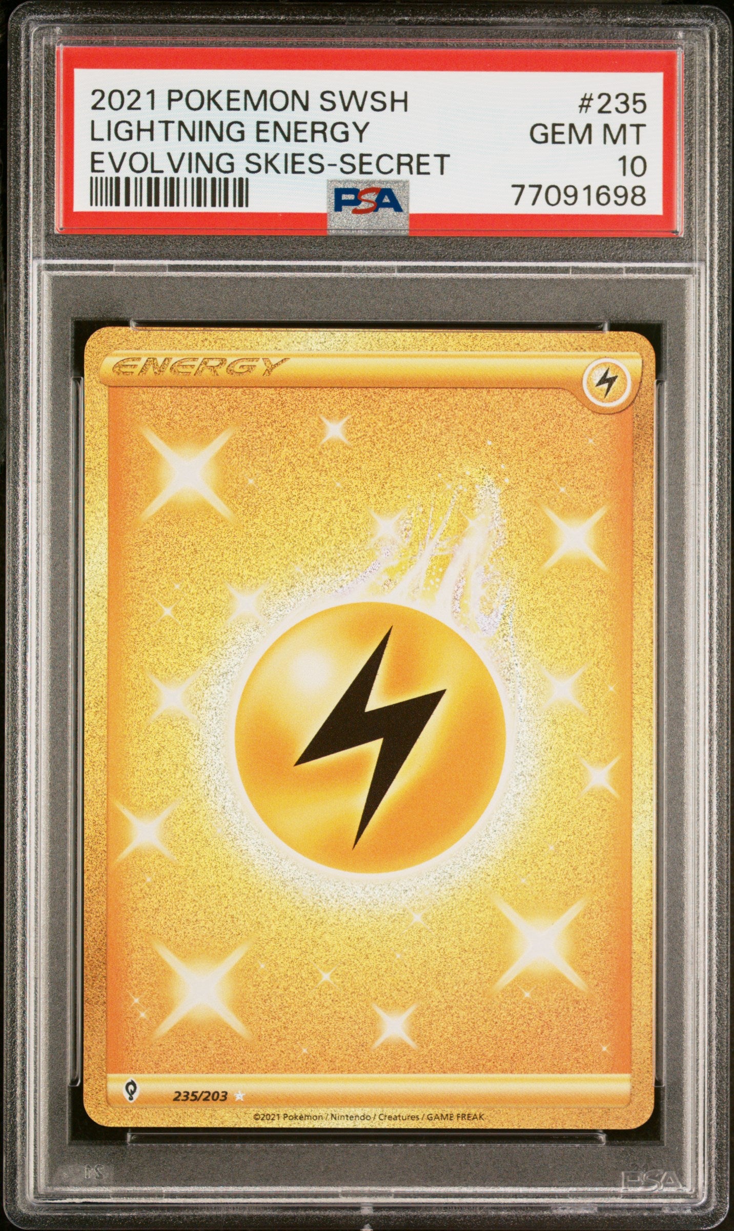 PSA 10 Lightning Energy Gold (Graded Card)