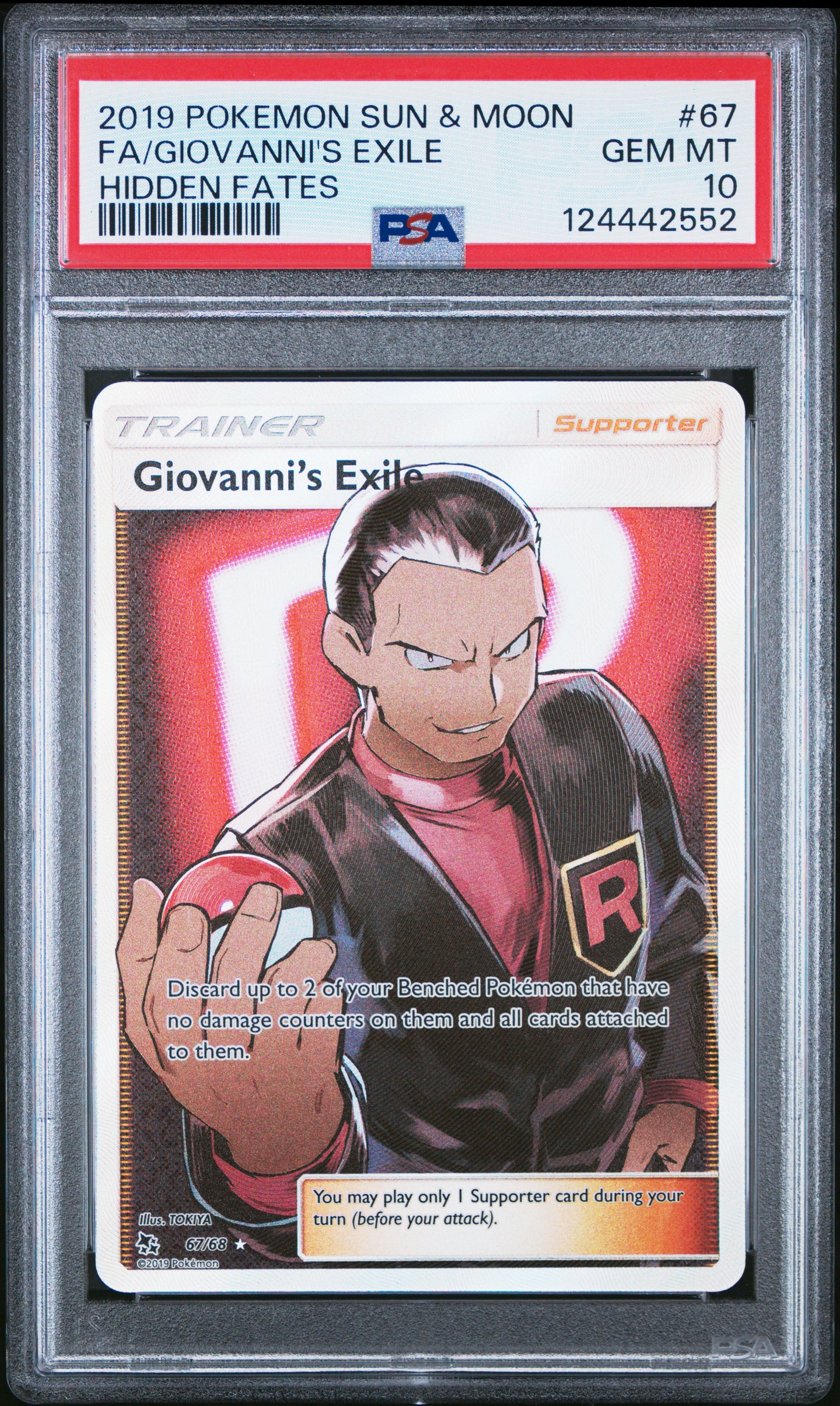 PSA 10 Giovanni's Exile Full Art Trainer (Graded Card)