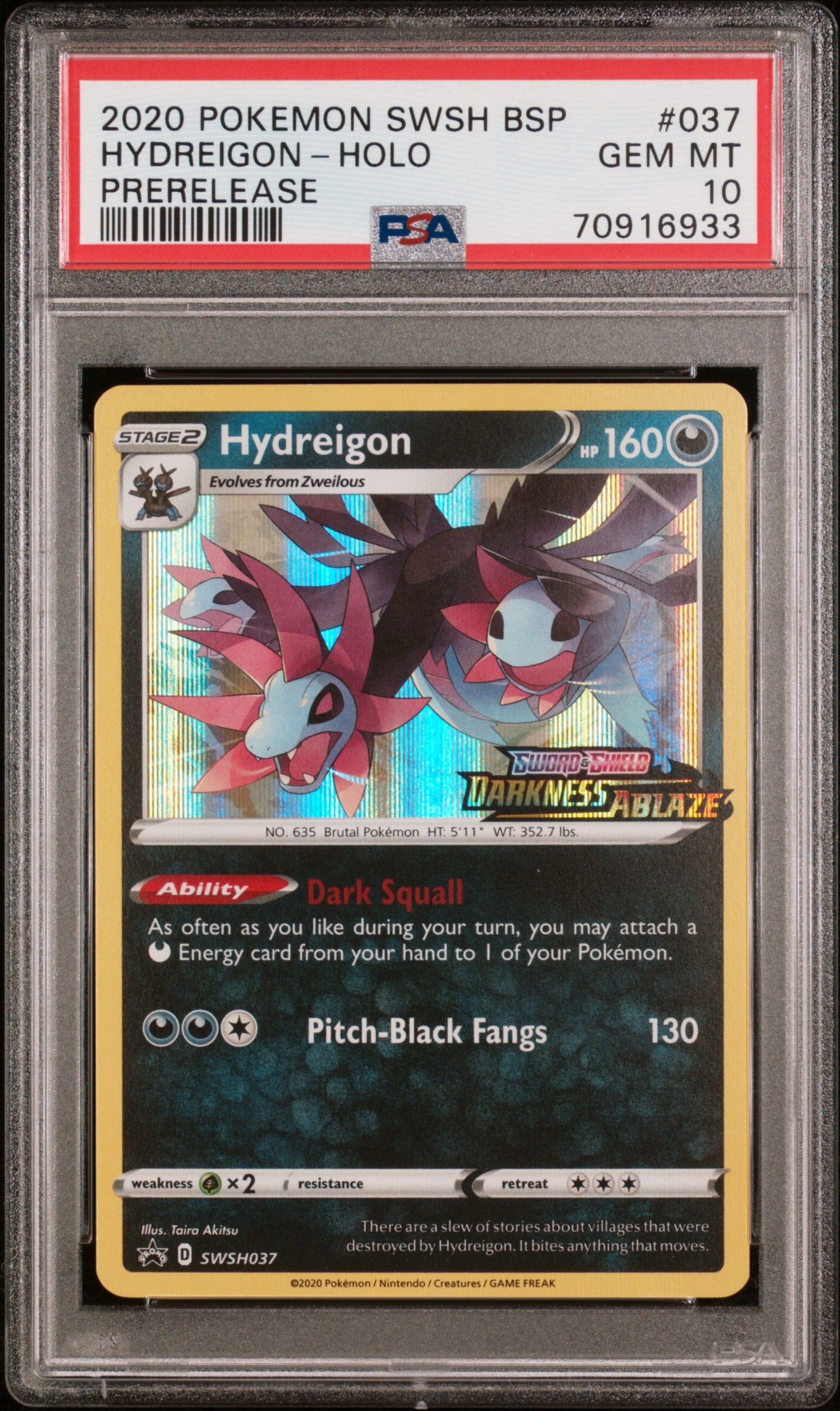 PSA 10 Hydreigon Prerelease Promo (Graded Card) Phurion PSA 10 Hydreigon Prerelease Promo (Graded Card) Phurion
