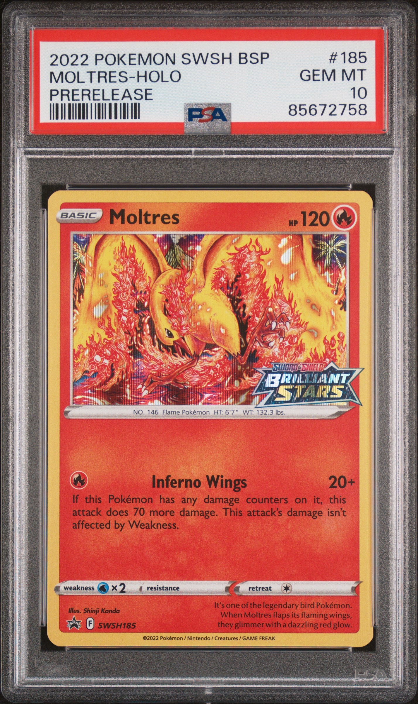 PSA 10 Moltres Prerelease Promo (Graded Card) Phurion PSA 10 Moltres Prerelease Promo (Graded Card) Phurion