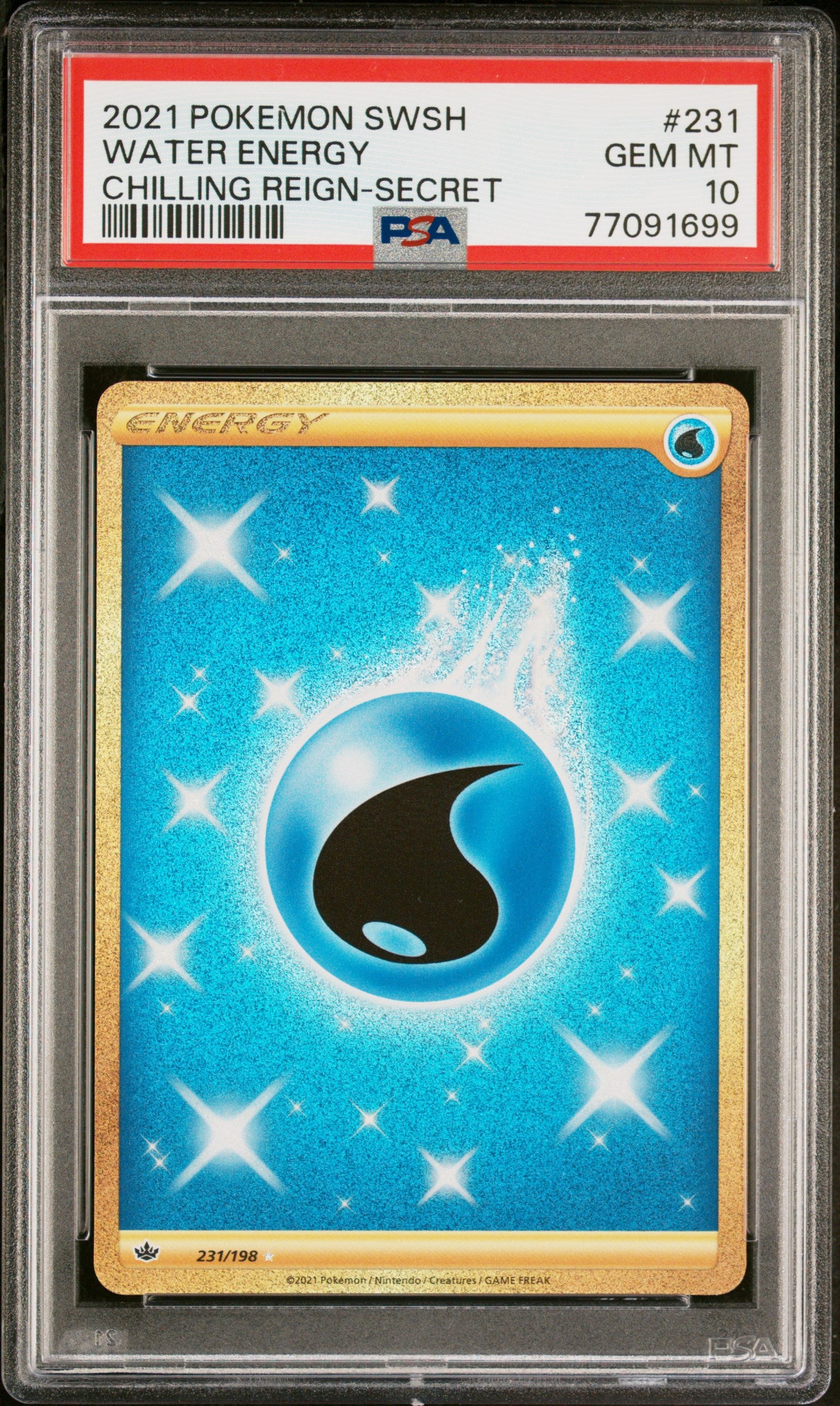 PSA 10 Water Energy Gold (Graded Card) PSA 10 Water Energy Gold (Graded Card)