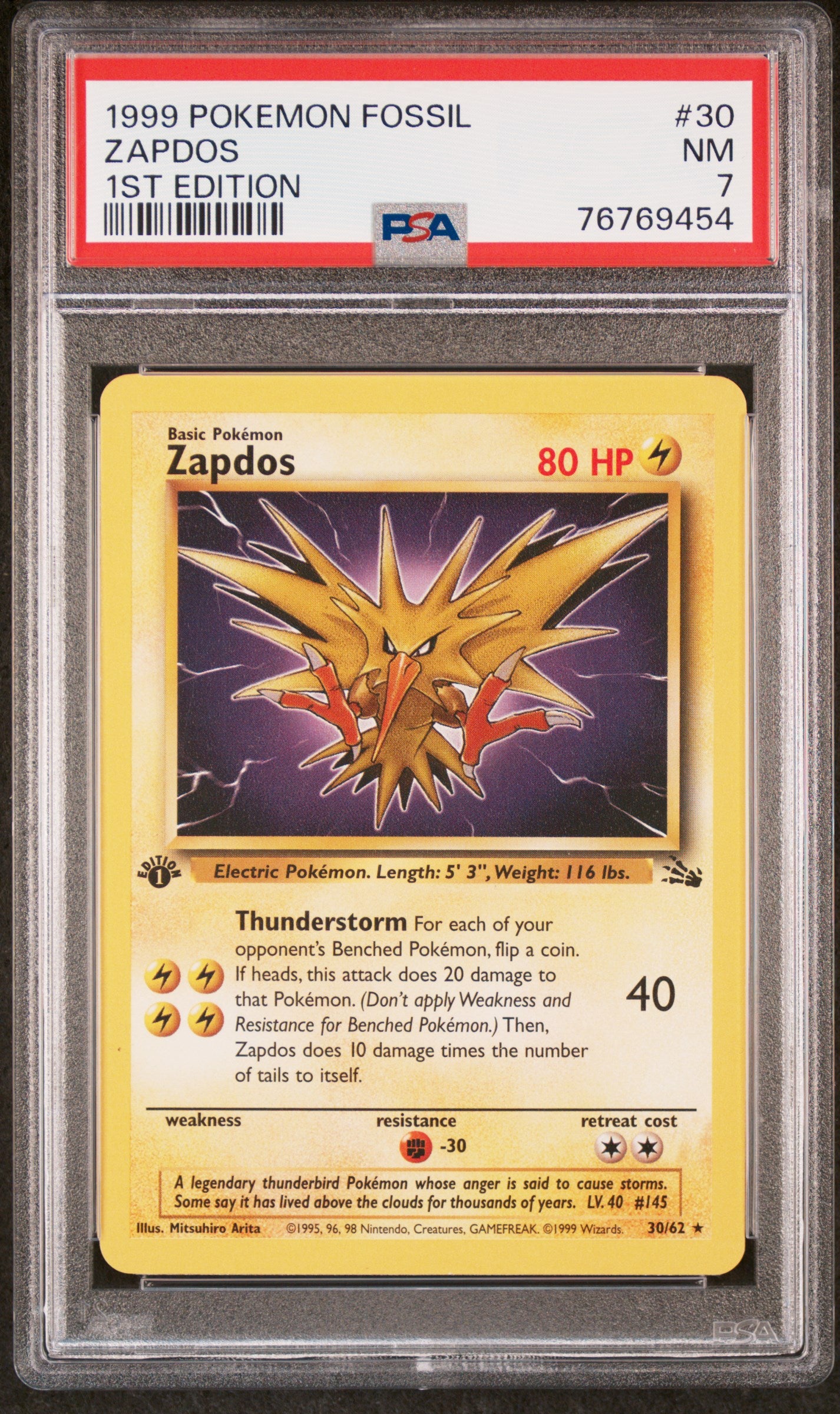 PSA 7 Zapdos 1st Edition Rare (Graded Card)