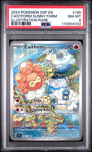 PSA 8 Castform Sunny Form Art Rare (Graded Card)