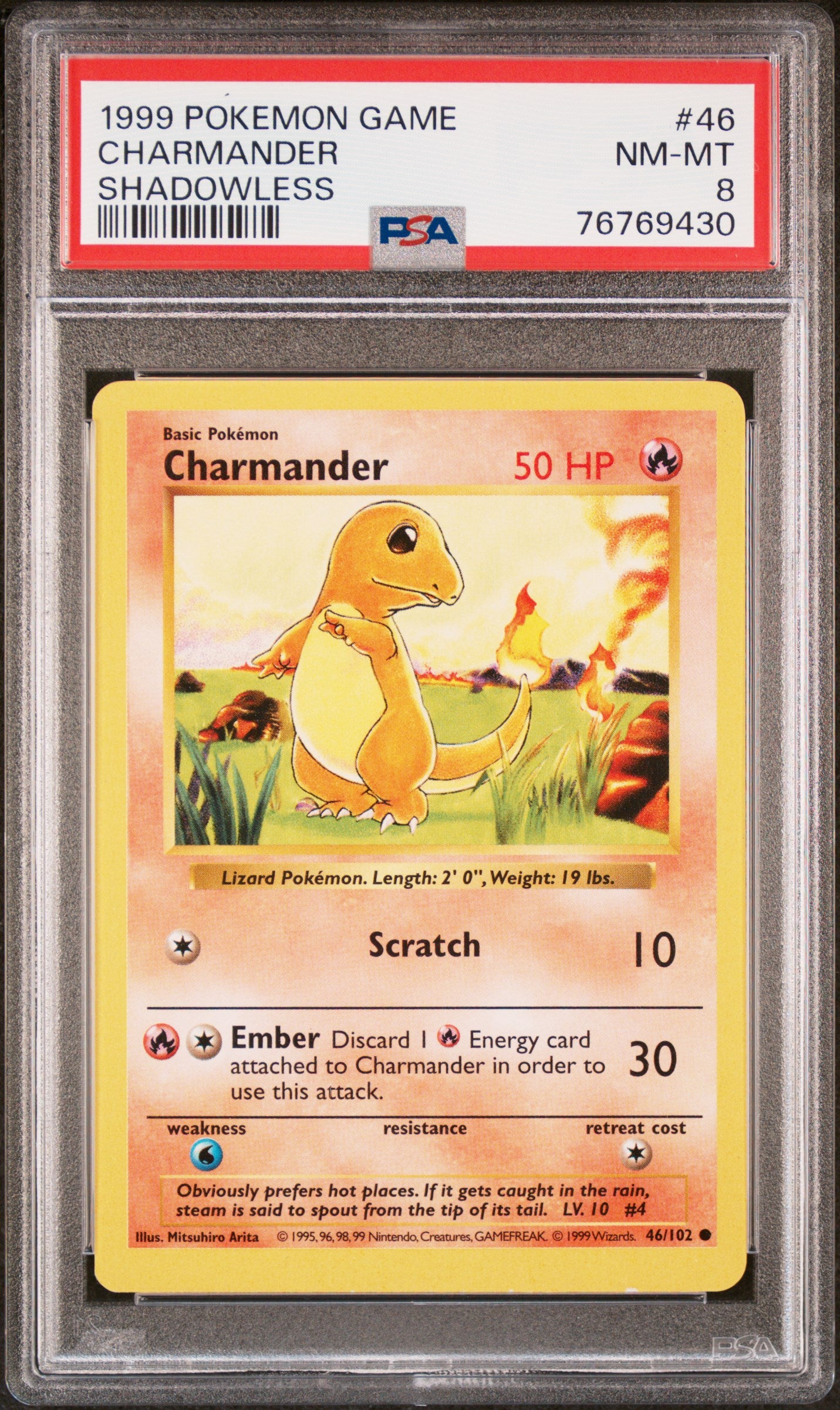 PSA 8 Charmander Shadowless (Graded Card)