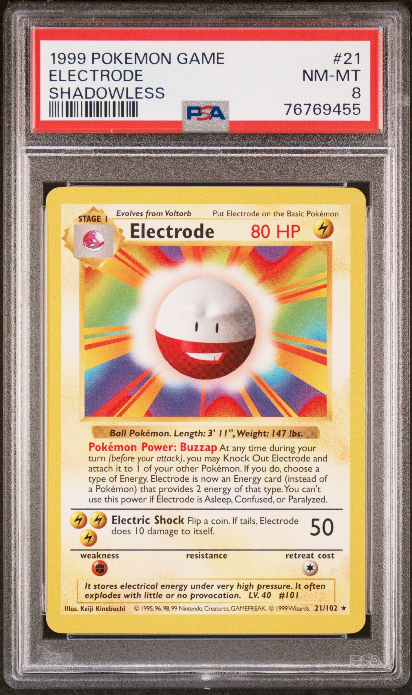 PSA 8 Electrode Shadowless Rare (Graded Card)