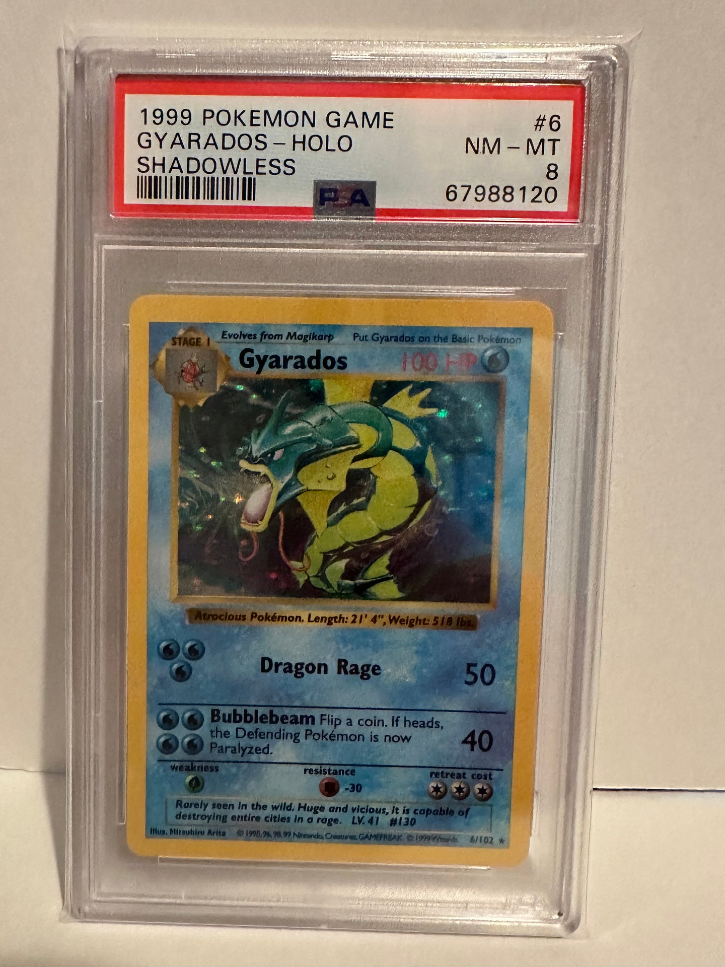 PSA 8 Gyarados Shadowless Holo (Graded Card) PSA 8 Gyarados Shadowless Holo (Graded Card)