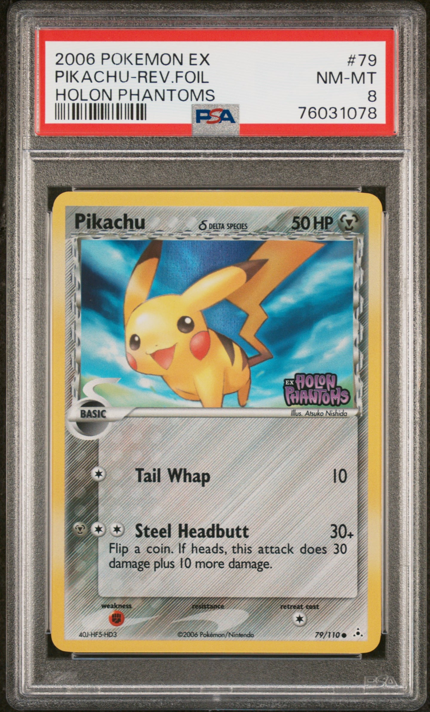 PSA 8 Pikachu Reverse Holo (Graded Card)