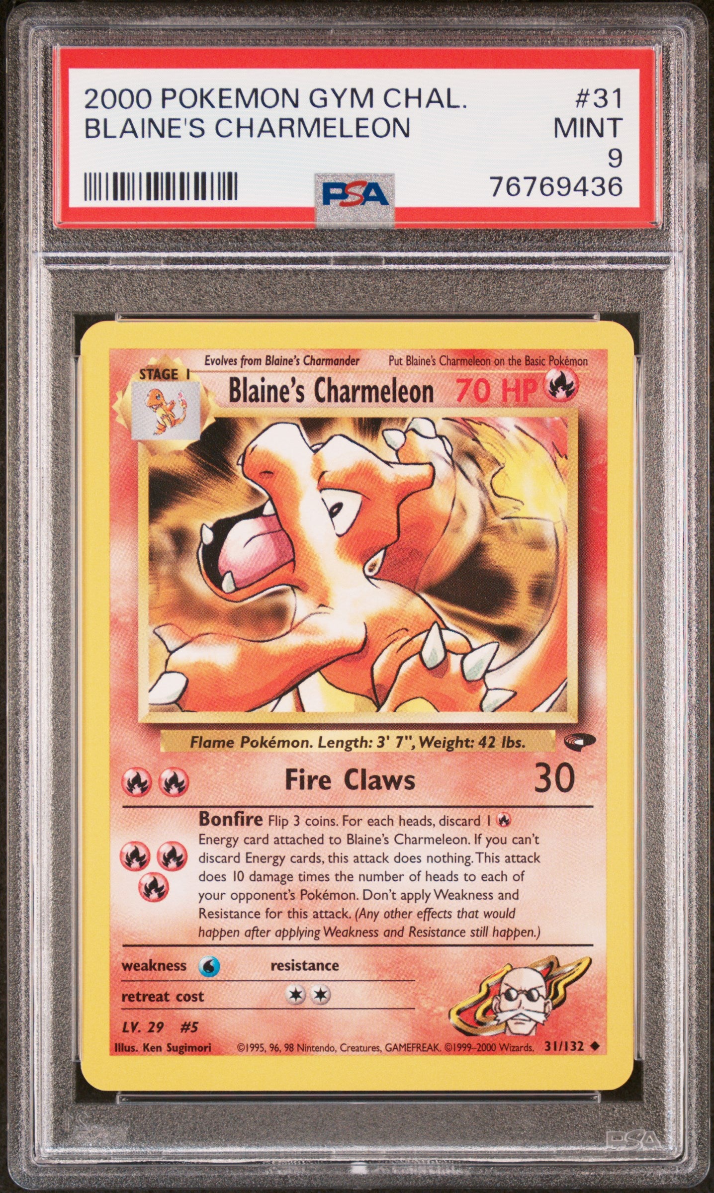 PSA 9 Blaine's Charmeleon (Graded Card)