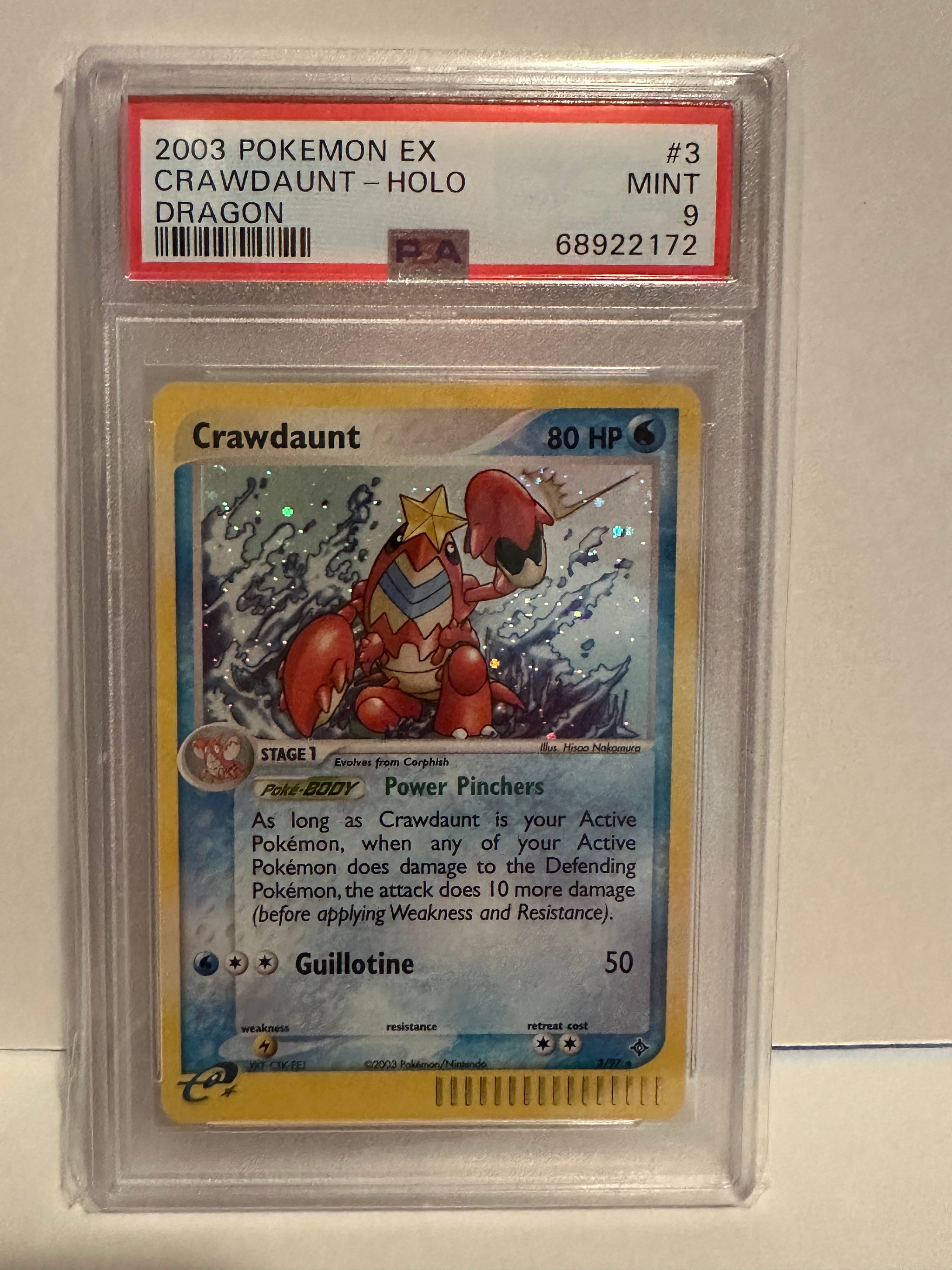 PSA 9 Crawdaunt Holo (Graded Card) Phurion PSA 9 Crawdaunt Holo (Graded Card) Phurion