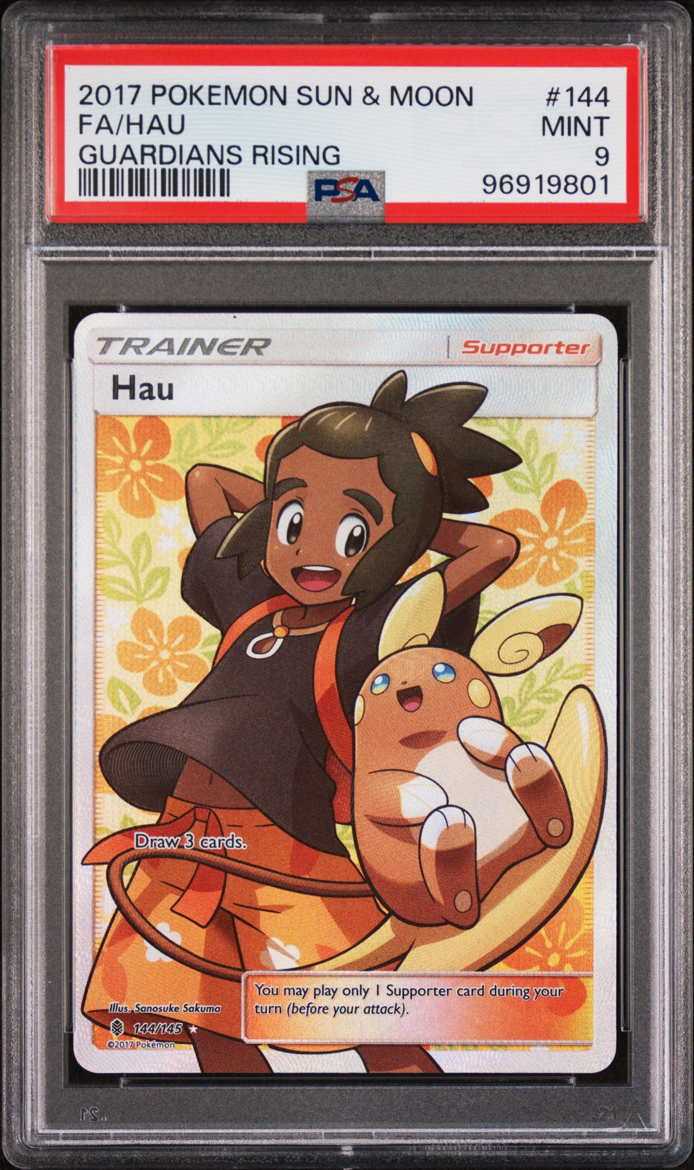 pokemon card trainer full art PSA 9 Hau Full Art Trainer (Graded Card) – Phurion