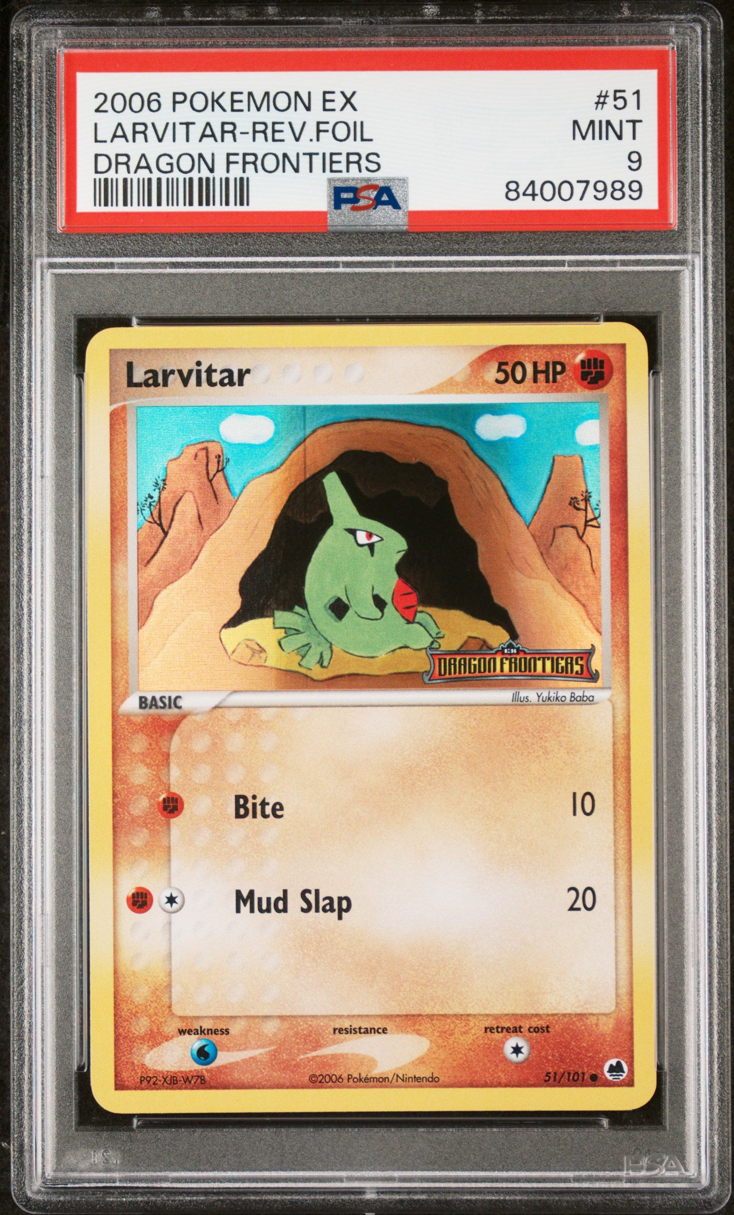 PSA 9 Larvitar Reverse Holo (Graded Card) Phurion PSA 9 Larvitar Reverse Holo (Graded Card) Phurion