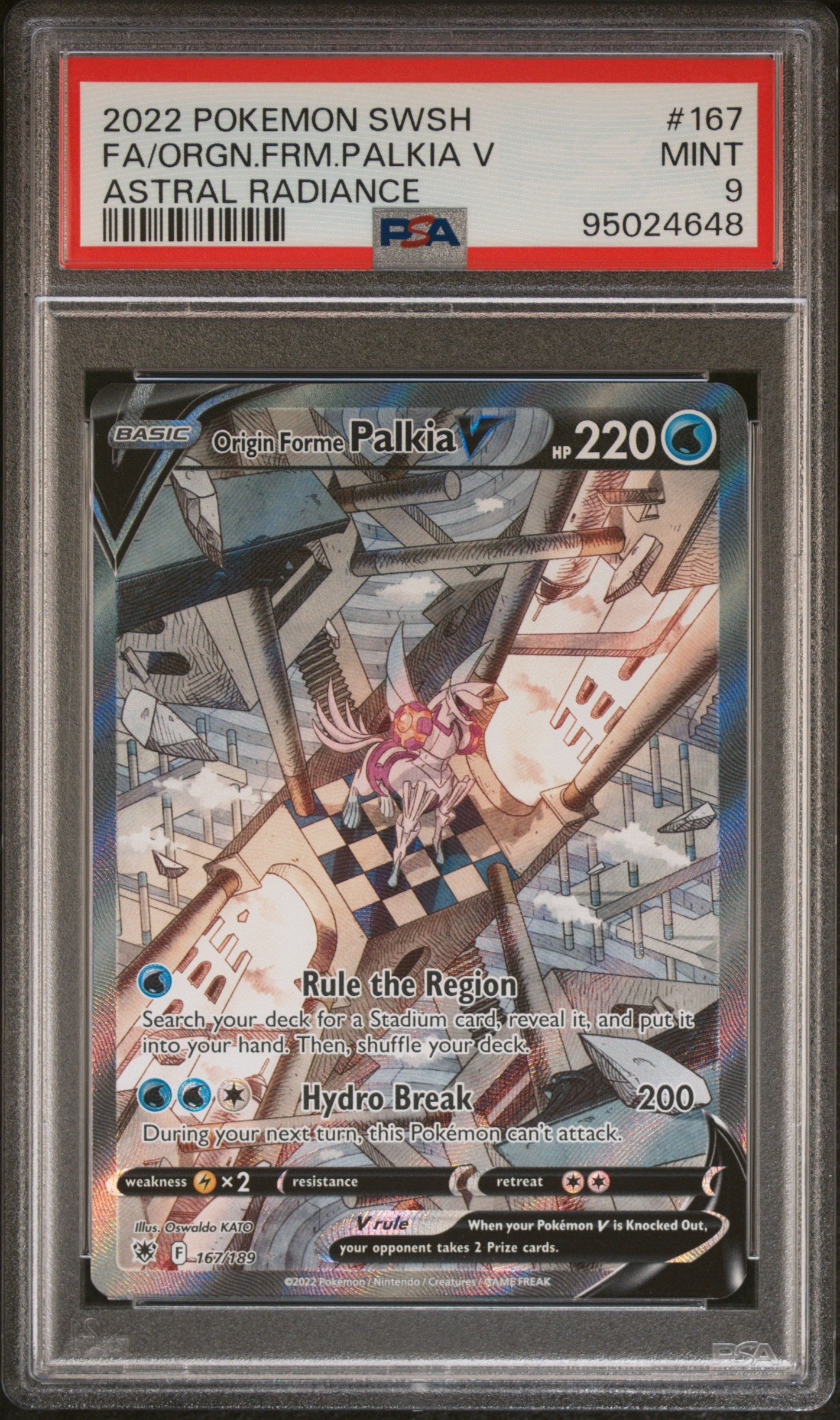 PSA 9 Origin Forme Palkia V Alt Art (Graded Card)