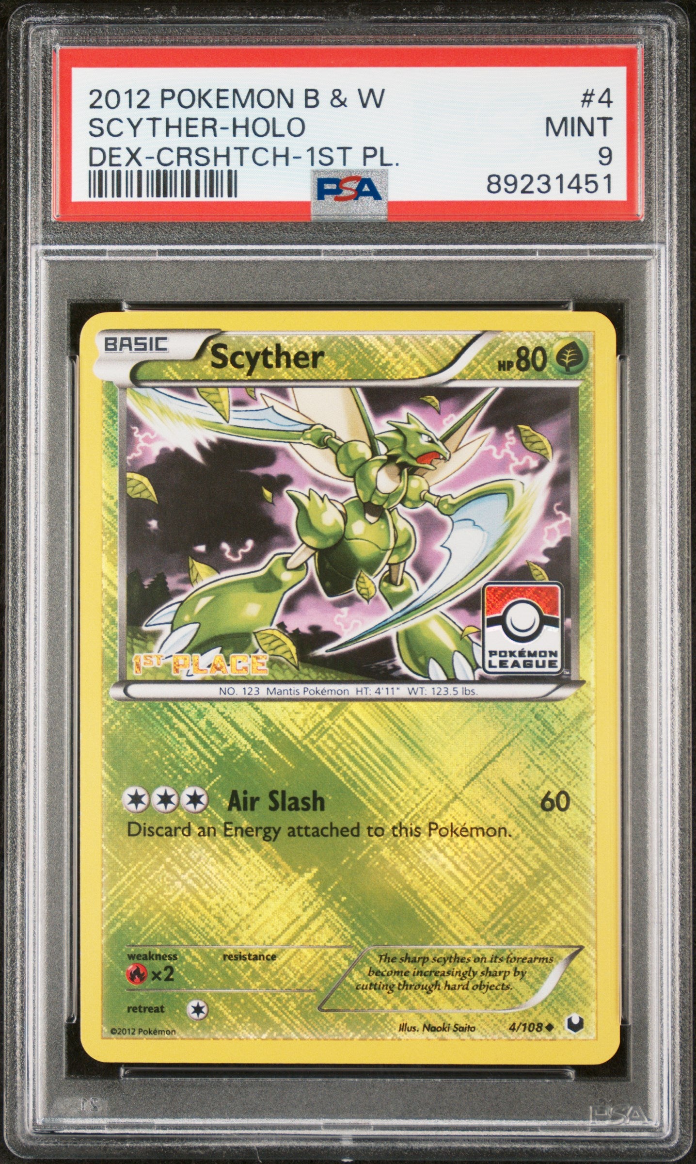 PSA 9 Scyther 1st Place Crosshatch Promo (Graded Card)