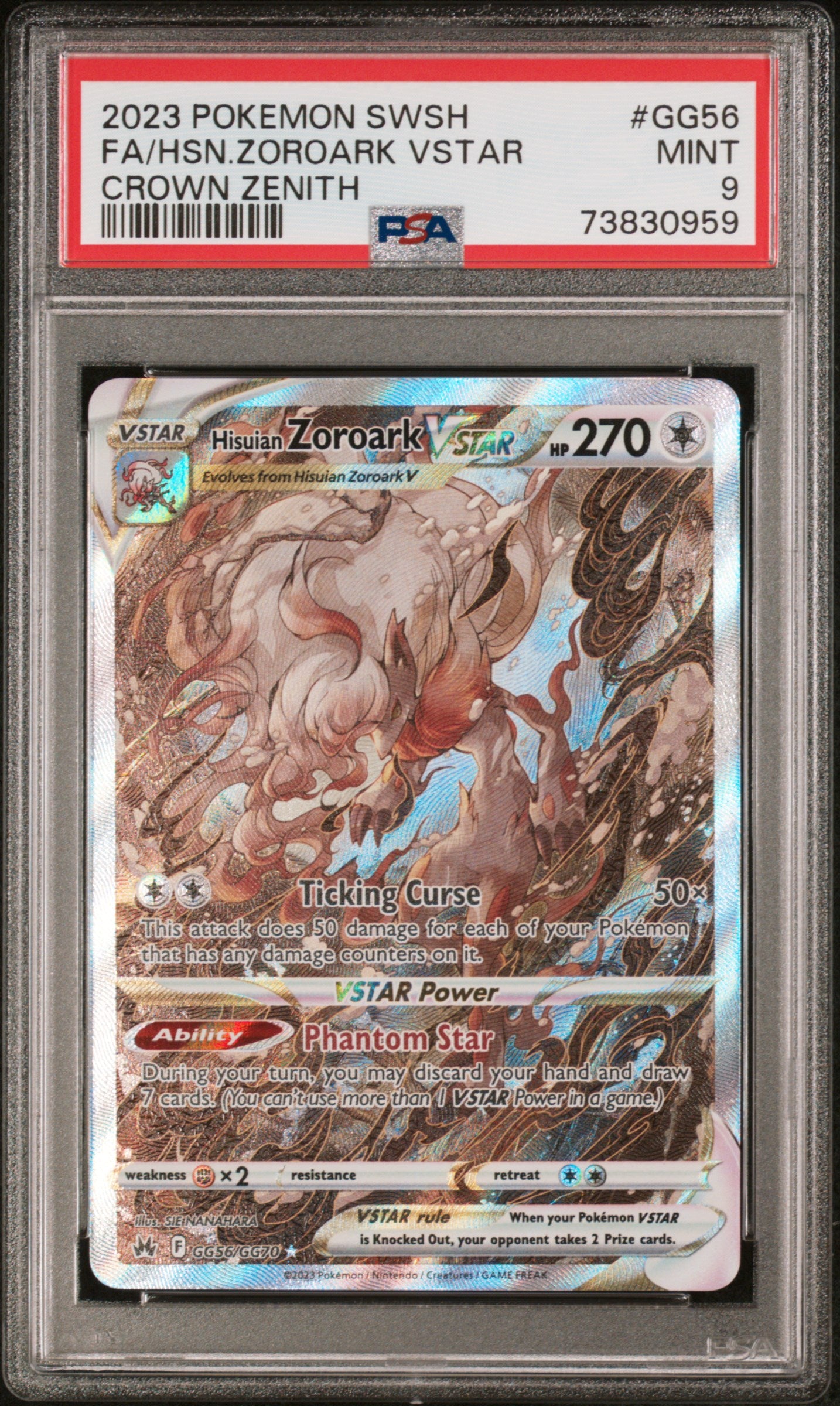 PSA 9 Hisuian Zoroark VSTAR SAR (Graded Card) – Phurion