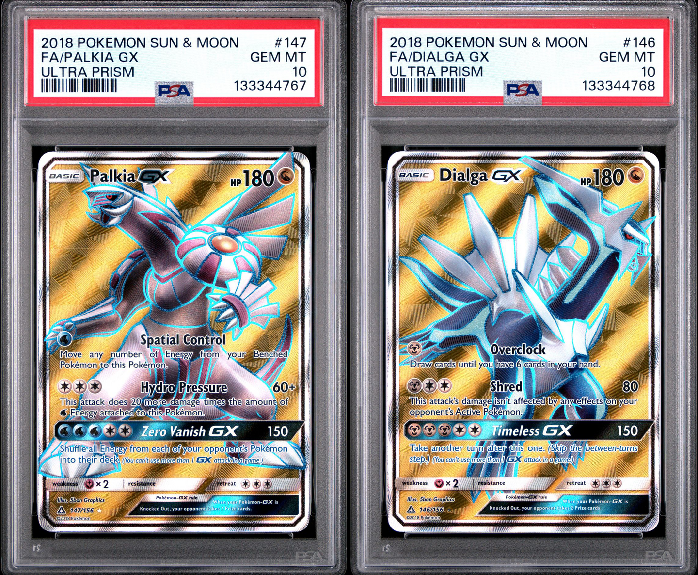 PSA10 2連番セット ディアルガ&パルキア SR DIALGA PALKIA PSA 10 Arceus & Dialga & Palkia GX SR 100/095 sm12 Genesis Pokemon