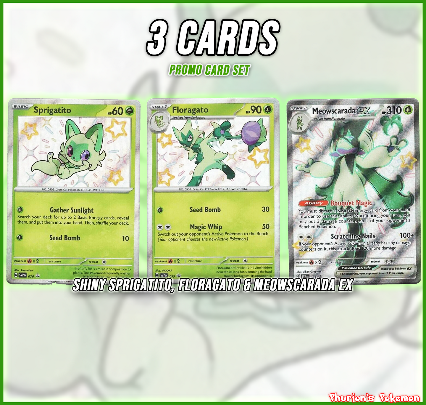 Shiny Sprigatito Line Promo Set (Singles) (Promos)