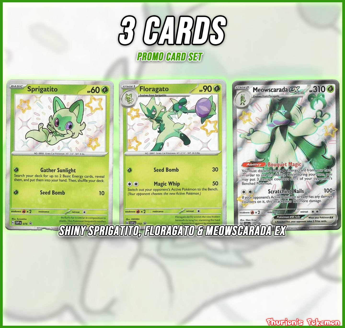Shiny Sprigatito Line Promo Set (Singles) (Promos) Shiny Sprigatito Line Promo Set (Singles) (Promos)
