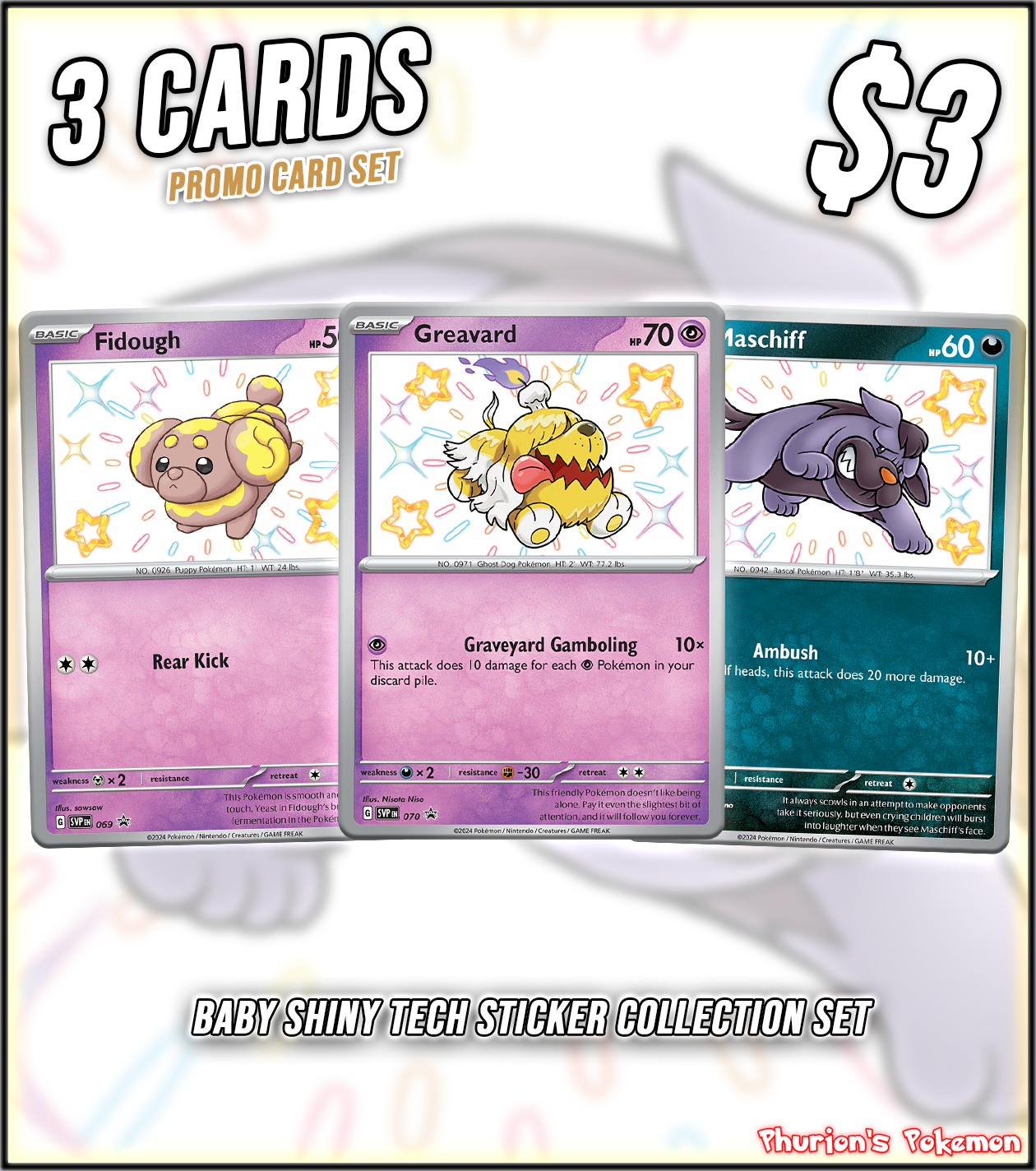 baby shiny pokemon cards Paldean Fates Tech Sticker Collection Promo Set (Singles) (Promos) – Phurion