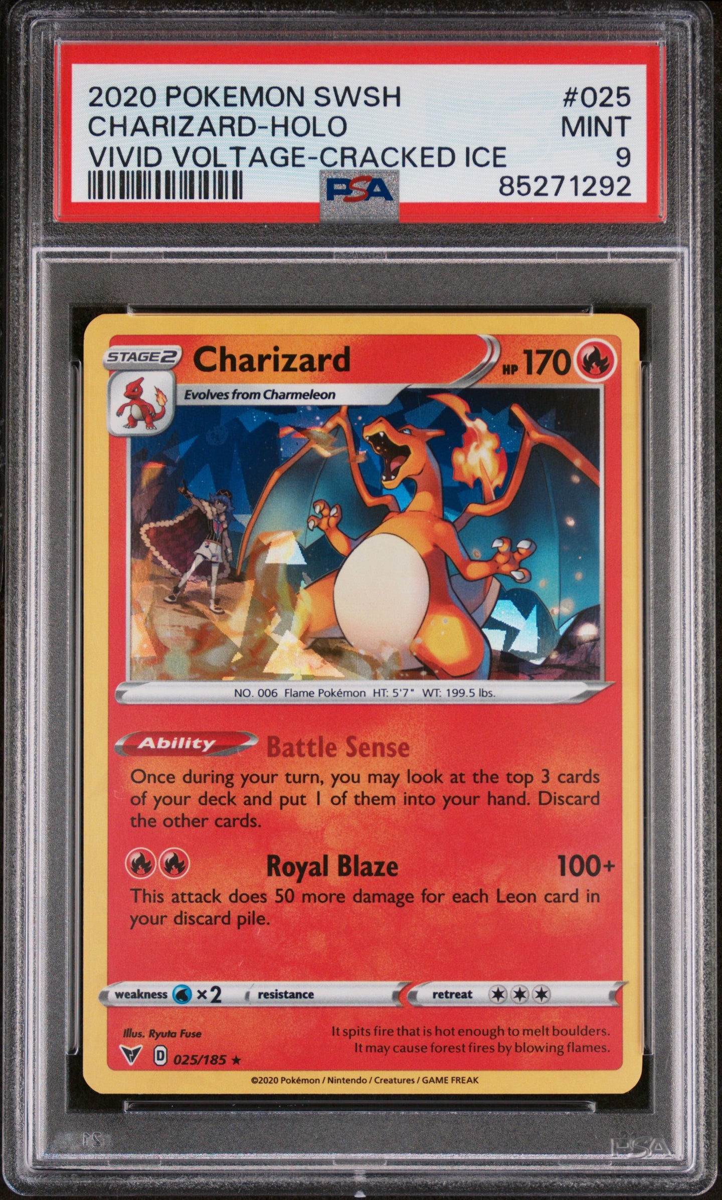 PSA 9 Charizard Cracked Ice Holo (Graded Card)