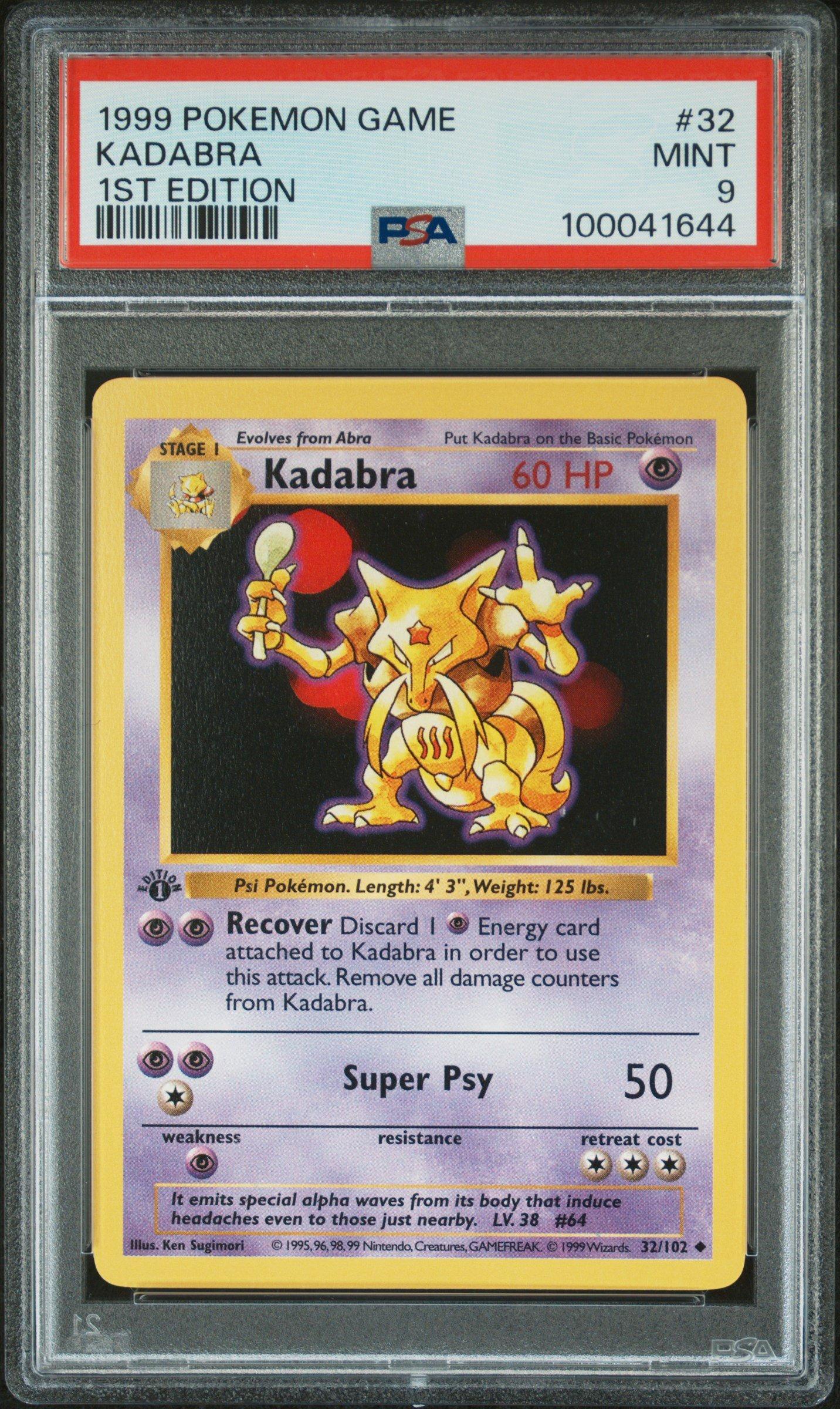 PSA 9 Kadabra 1st Edition Base Set (Graded Card)