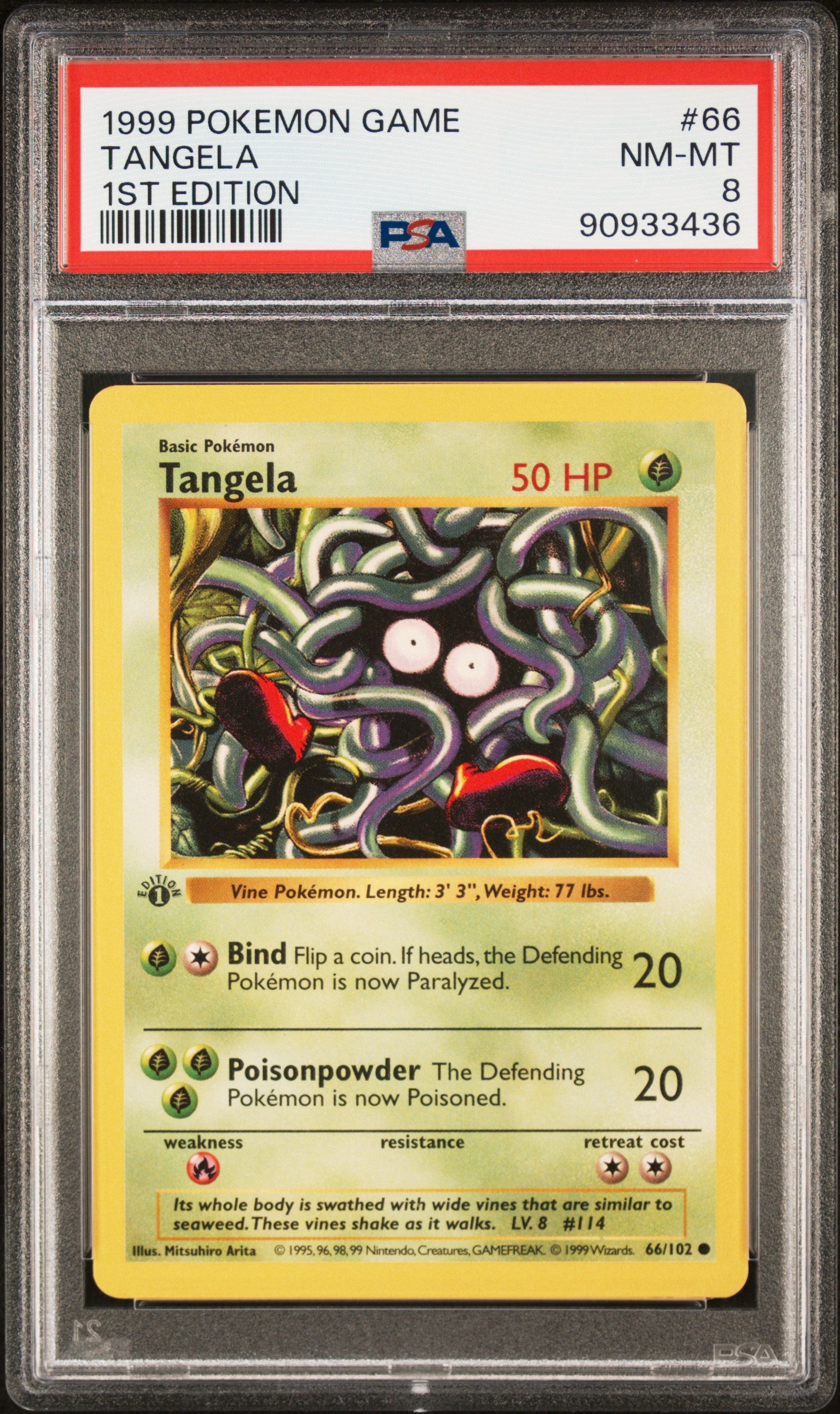 tangela basic pokemon card value PSA 8 Tangela 1st Edition Base Set (Graded Card) – Phurion