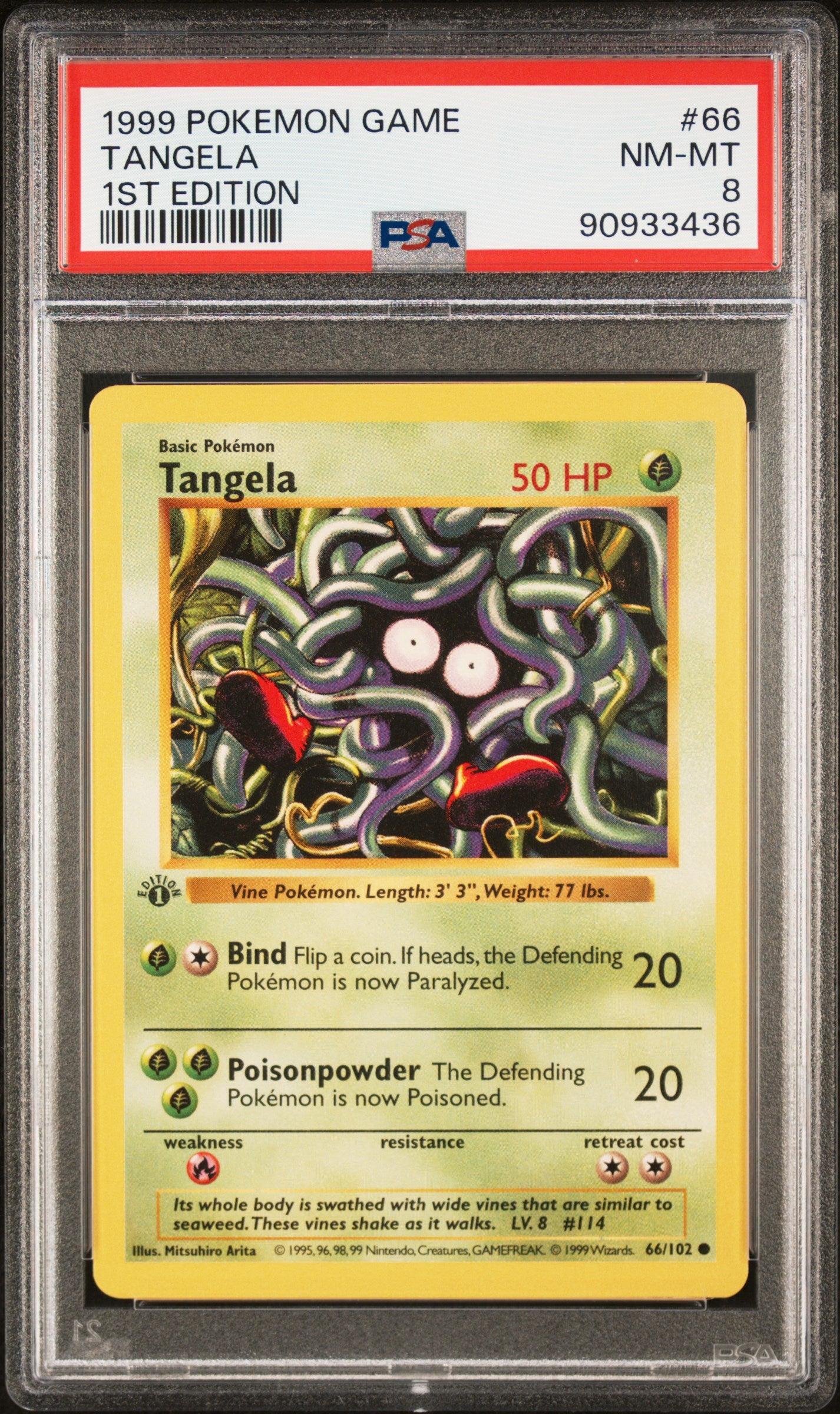 PSA 8 Tangela 1st Edition Base Set (Graded Card)