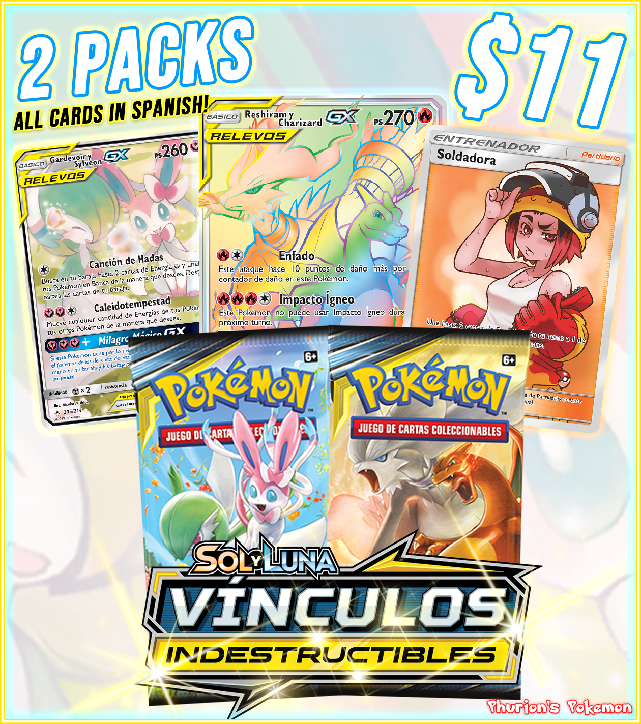 Nova carta de Pokémon une Charizard e Reshiram