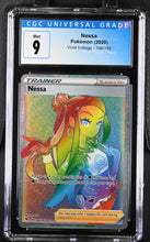 Load image into Gallery viewer, CGC 9 Nessa Rainbow Full Art Trainer (Graded Card)
