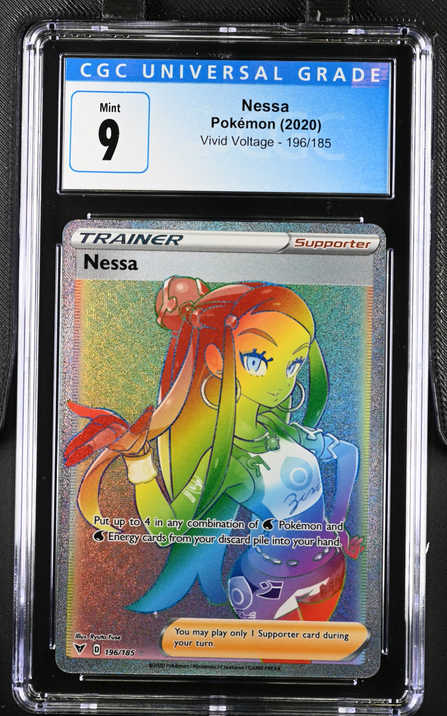 CGC 9 Nessa Rainbow Full Art Trainer (Graded Card)